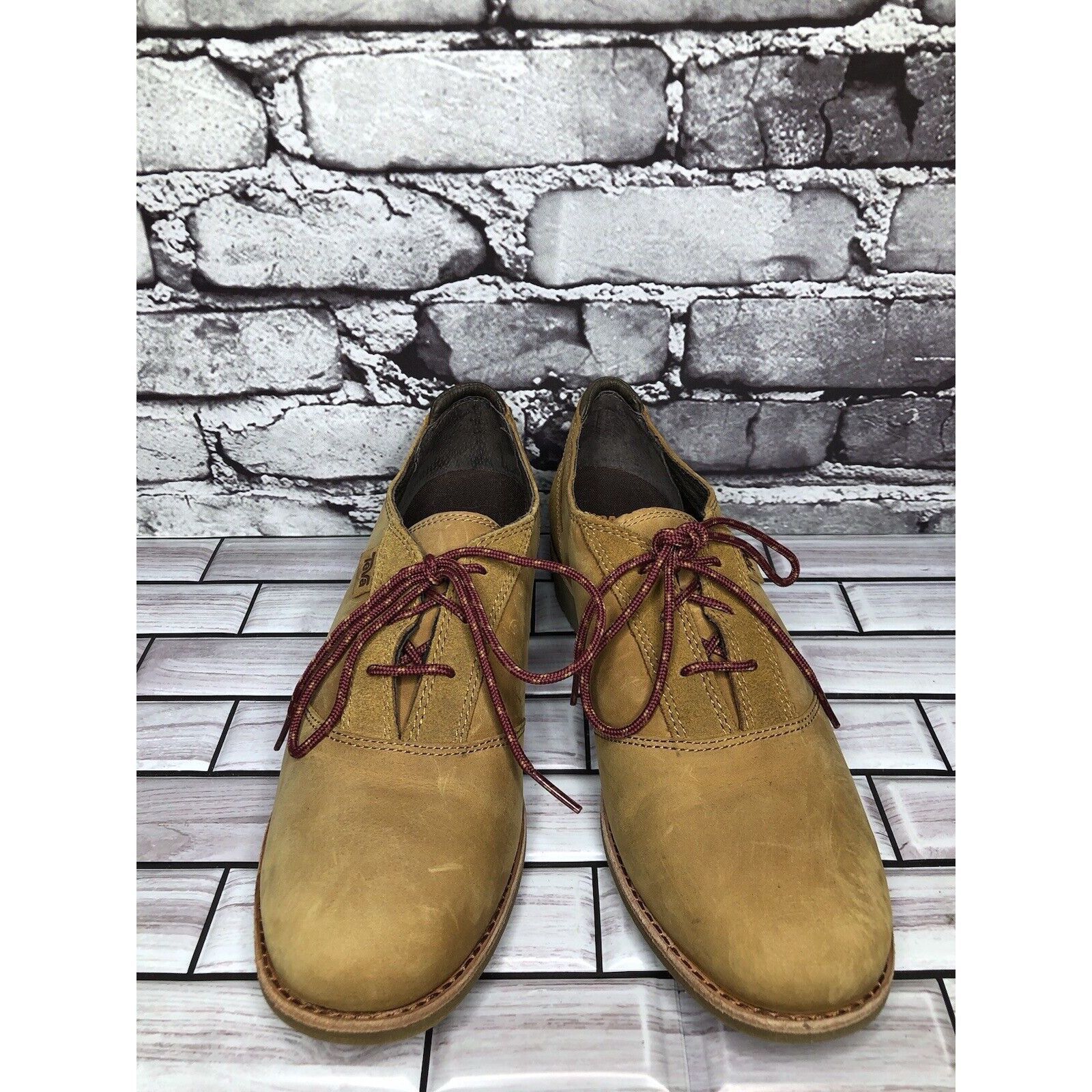 Teva Teva De La Vina Dos Bison Brown Leather Lace Up Oxford Shoes Size US 9.5 / IT 39.5 - 10 Thumbnail
