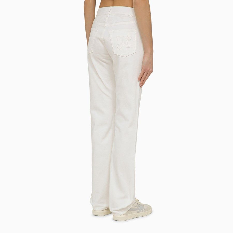 Palm Angels o1d2blof0924 Cotton Trousers In White Size 27" / US 4 / IT 40 - 4 Thumbnail