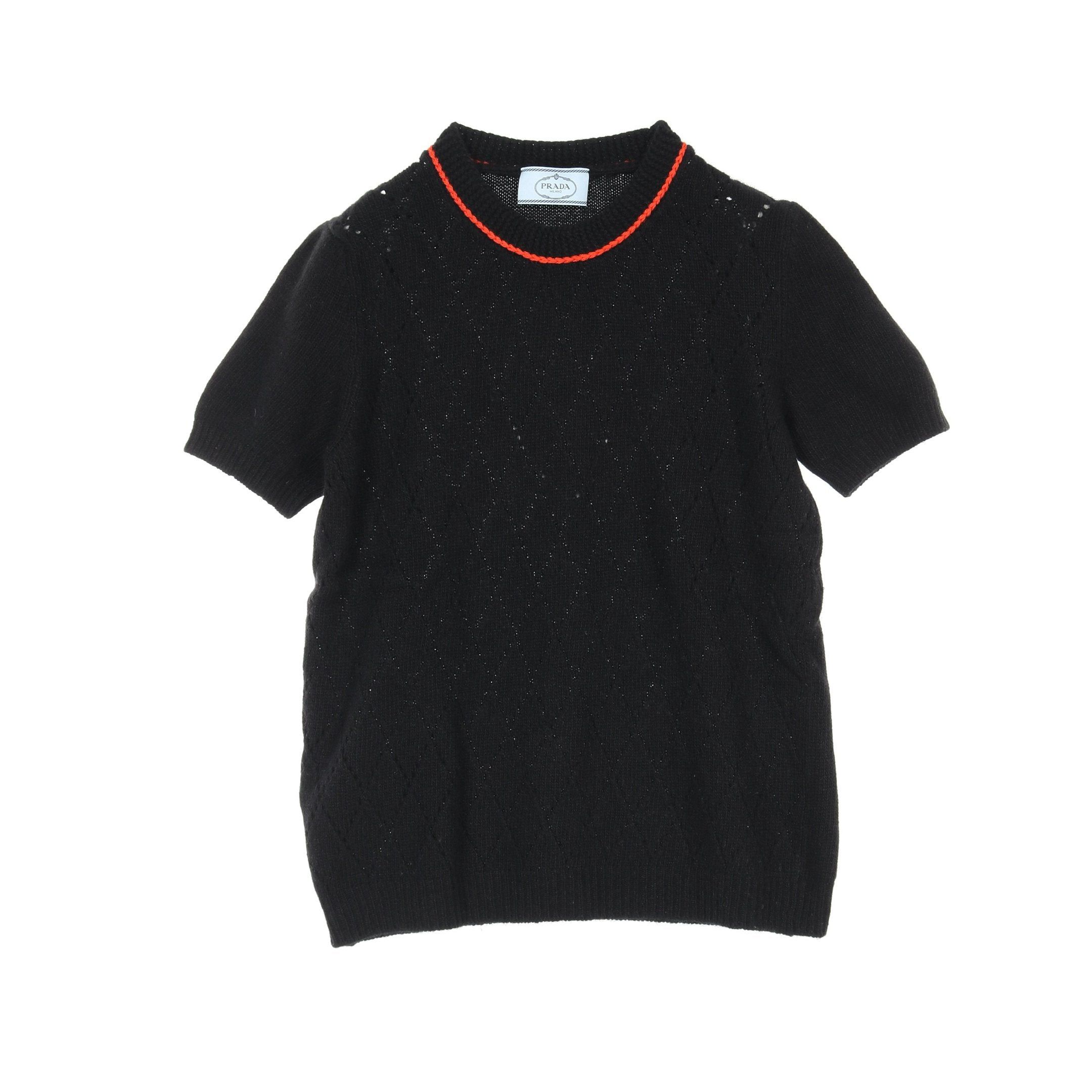Prada Knit Wool Cashmere Black Red