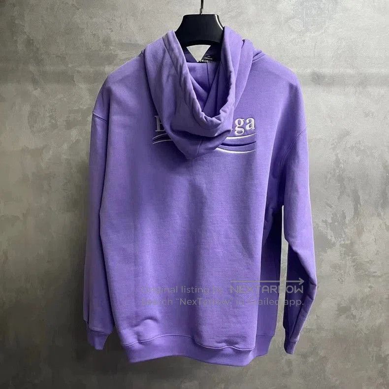 Balenciaga Balenciaga Purple Logo Embroidered Hoodie. Size US XS / EU 42 / 0 - 4 Thumbnail