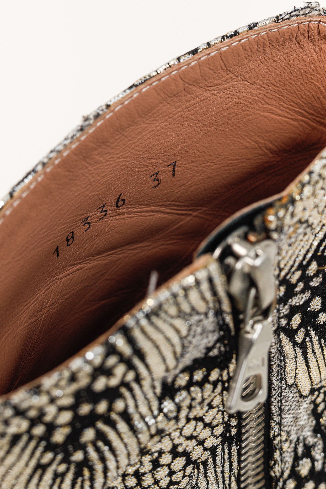 Dries Van Noten Dries Van Noten SS/18 Runway Silver Jacquard Ankle Boots Size US 6.5 / IT 36.5 - 11 Thumbnail