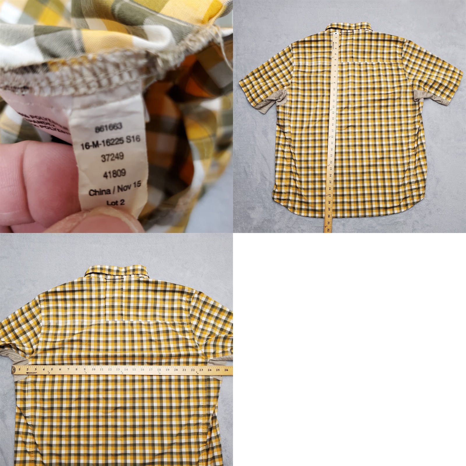 Vintage REI Shirt Mens XL Orange Plaid Short Sleeve Polyester Performance Vented Outdoor Size US XL / EU 56 / 4 - 8 Thumbnail