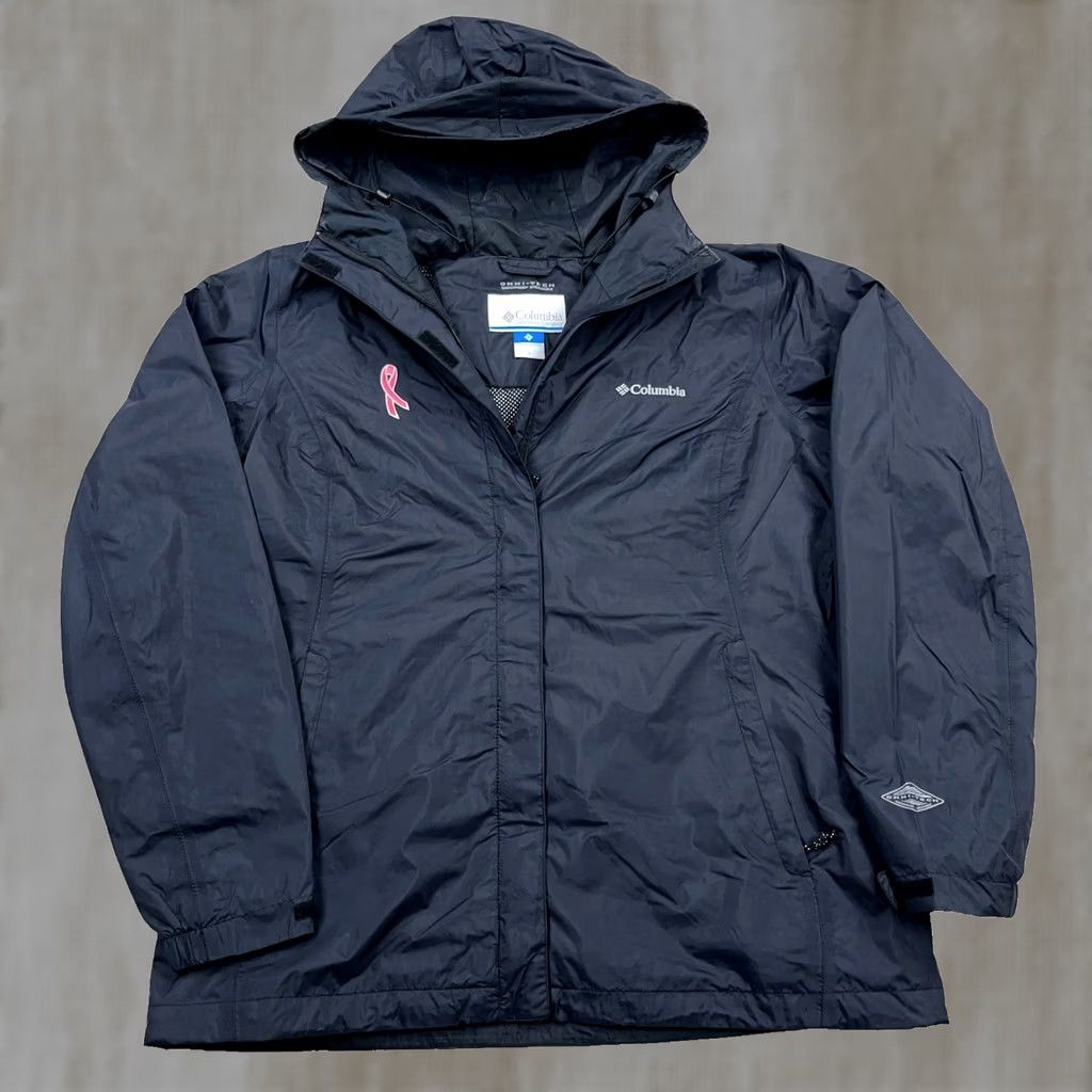 Rains Columbia Jacket Women L Black Omni Tech Windbreaker Rain Coat Full Zip Size L / US 10 / IT 46 - 1 Thumbnail