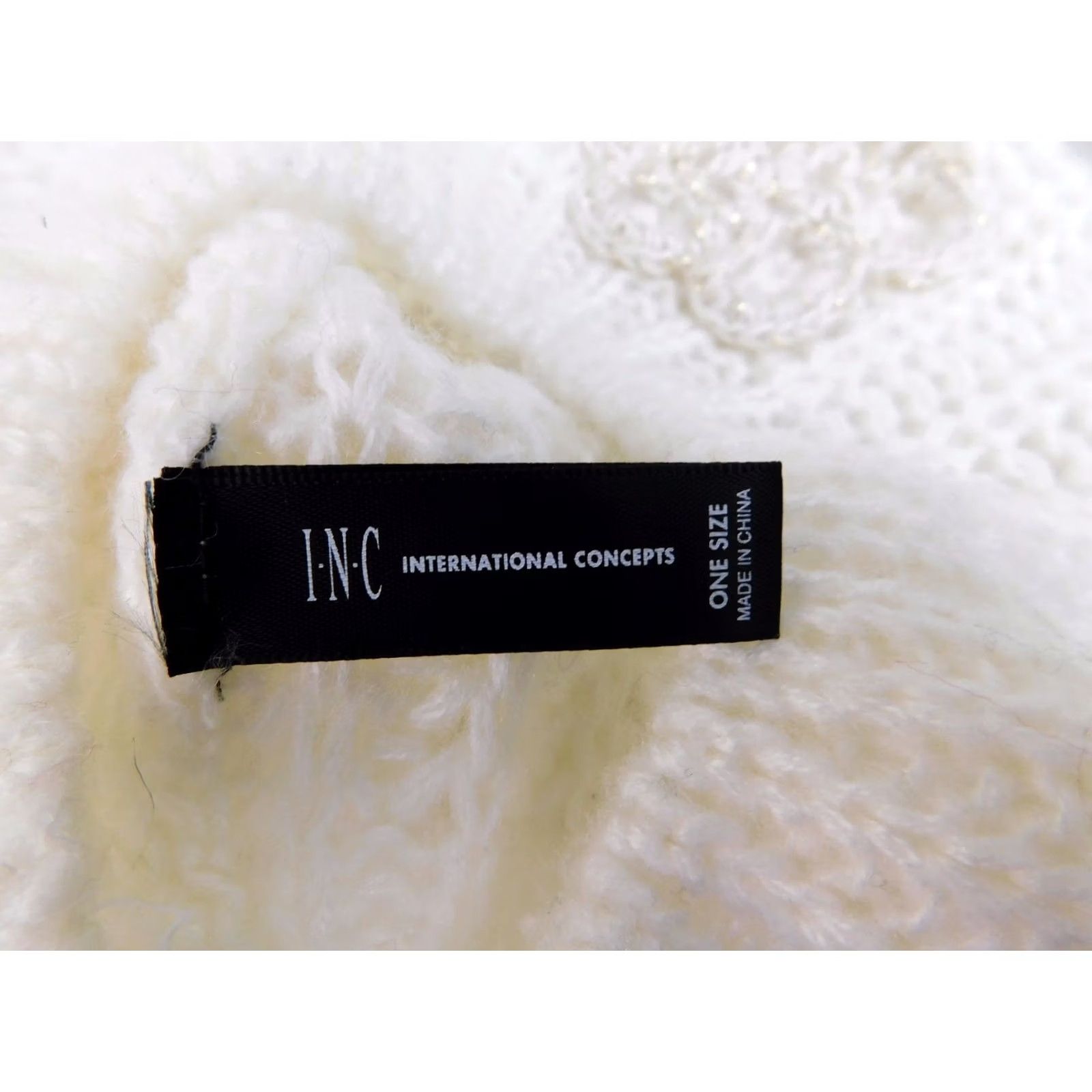 Vintage INC International Concepts Beret Hat Crochet Flower Ivory One Size Womens Knit Acrylic Size ONE SIZE - 6 Thumbnail