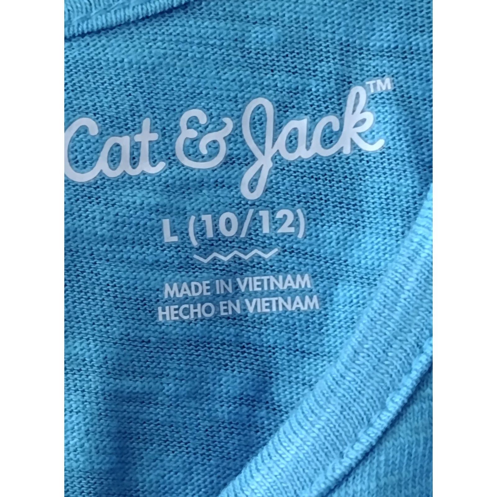 Vintage Cat & Jack Girls Dress L Turquoise Fit & Flare Mini Cap Sleeve Casual, Travel Size L / US 10 / IT 46 - 6 Thumbnail