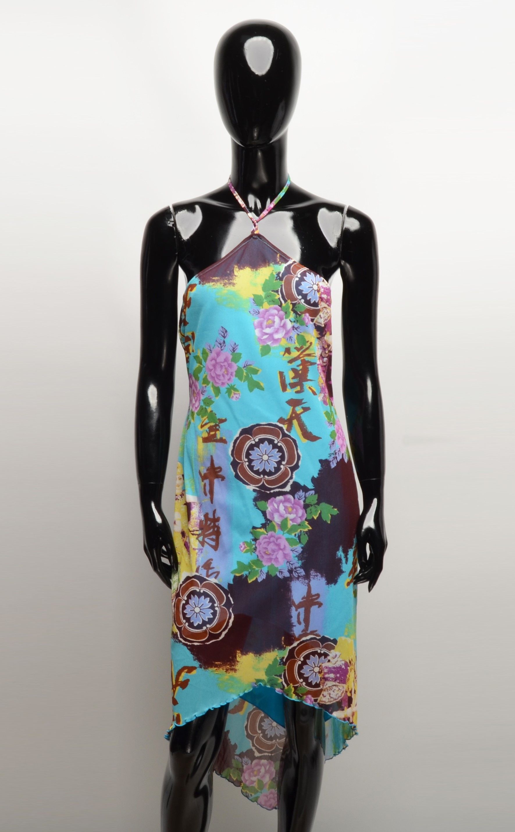 Vintage Vintage Y2K Mesh Printed Asymmetrical Dress like Gaultier Size M / US 6-8 / IT 42-44 - 1 Thumbnail