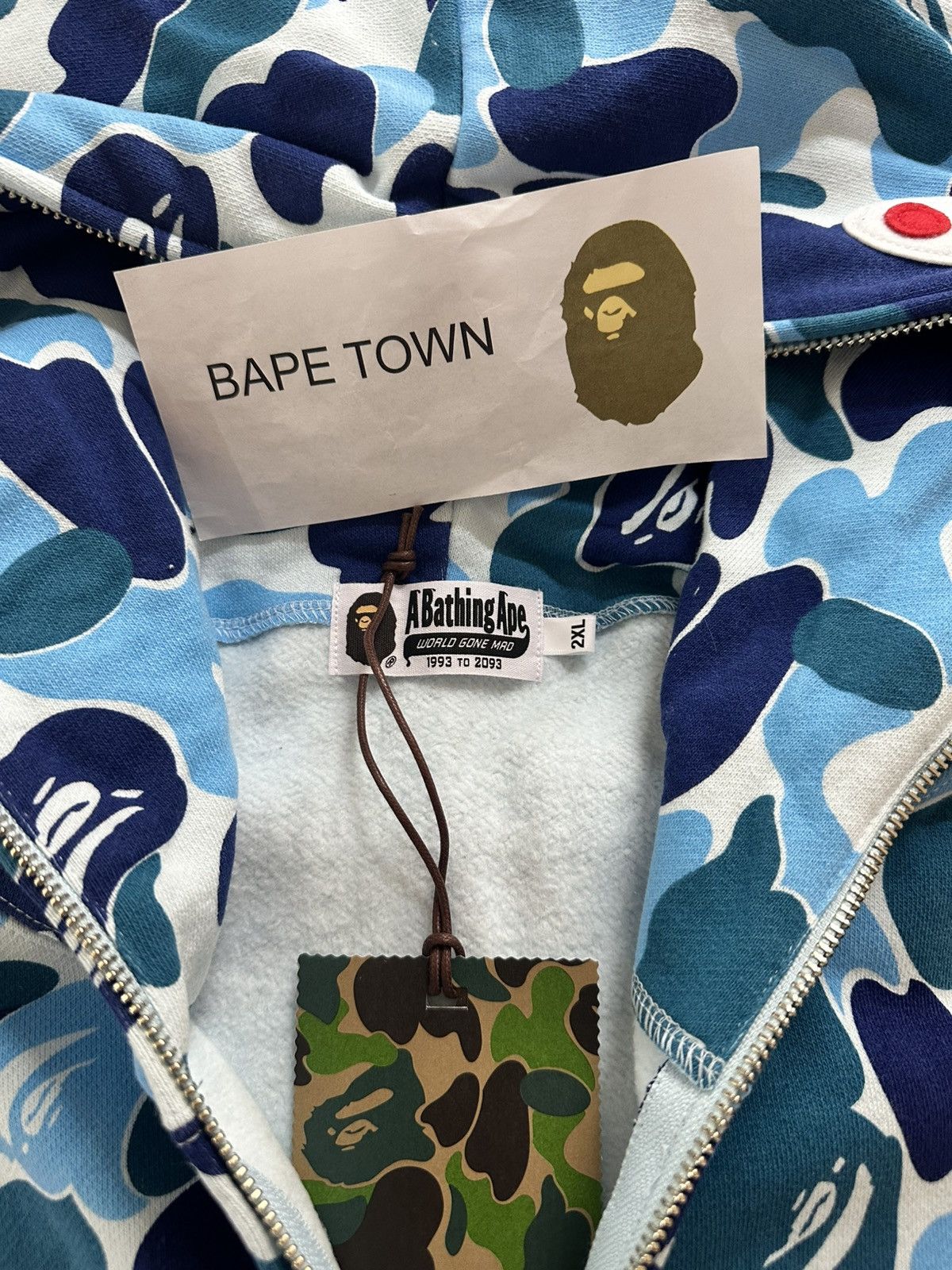 Bape ABC CAMO PONR FULL ZIP SHARK HOODIE (BLUE) Size US XXL / EU 58 / 5 - 7 Thumbnail