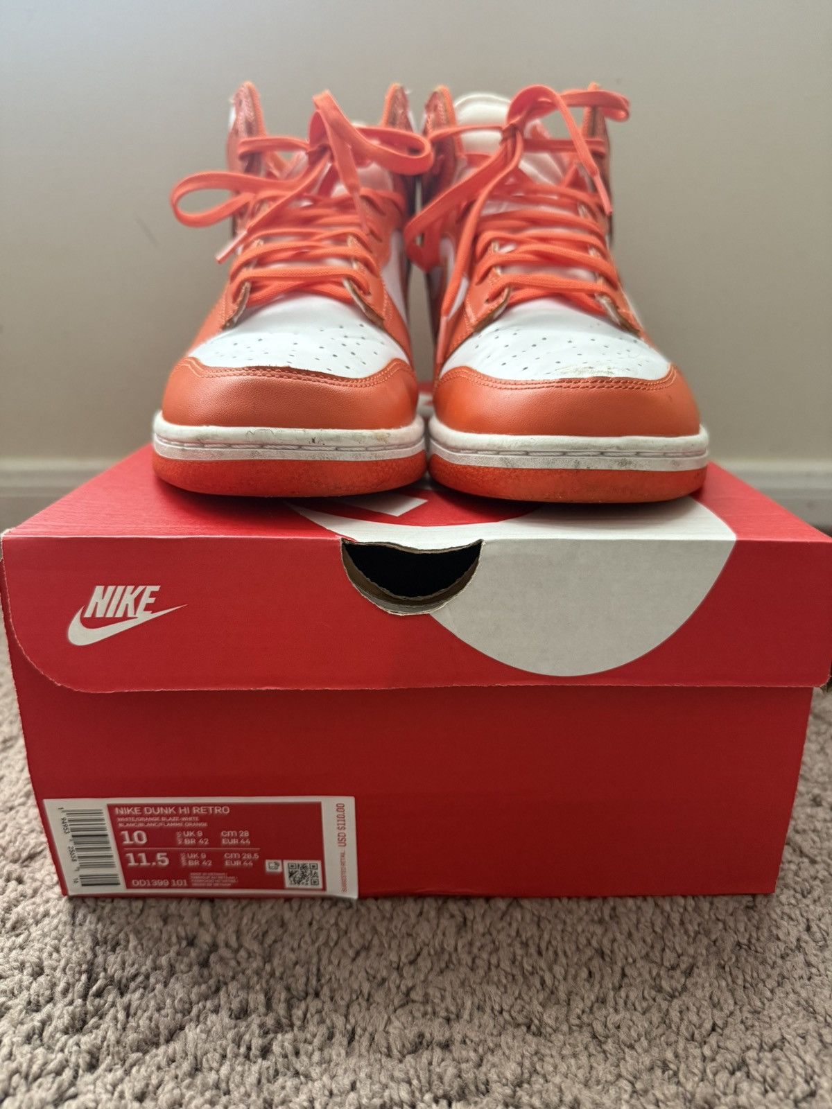 Nike Nike Dunk High (Syracuse) 2021 Size US 10 / EU 43 - 2 Thumbnail