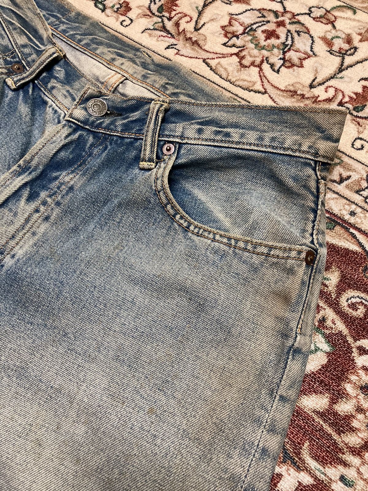 Japanese Brand Vintage Distressed Sewing Chop Jeans Size US 30 / EU 46 - 4 Thumbnail