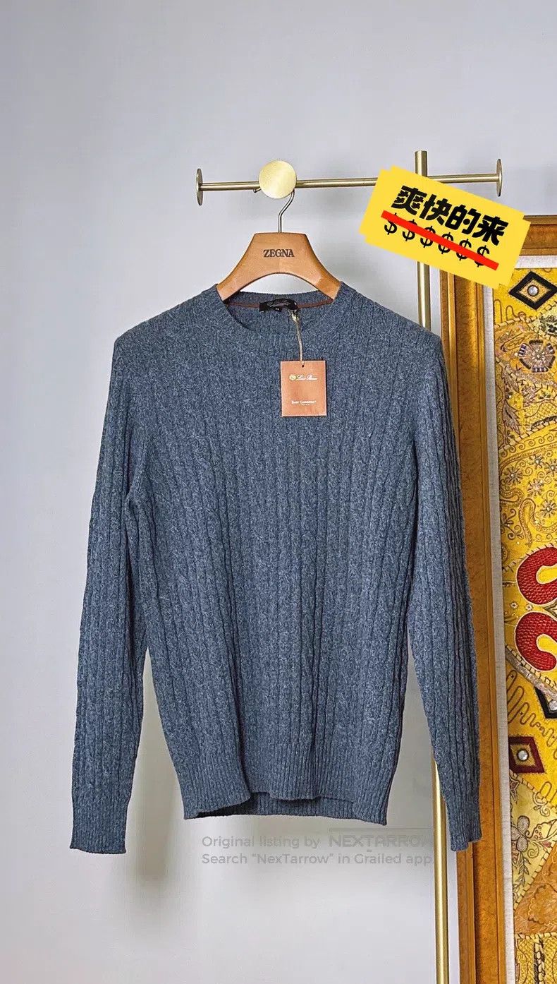 Loro Piana Loro Piana Classic Lamb Cashmere Cabled Crewneck Sweater Size US L / EU 52-54 / 3 - 1 Thumbnail