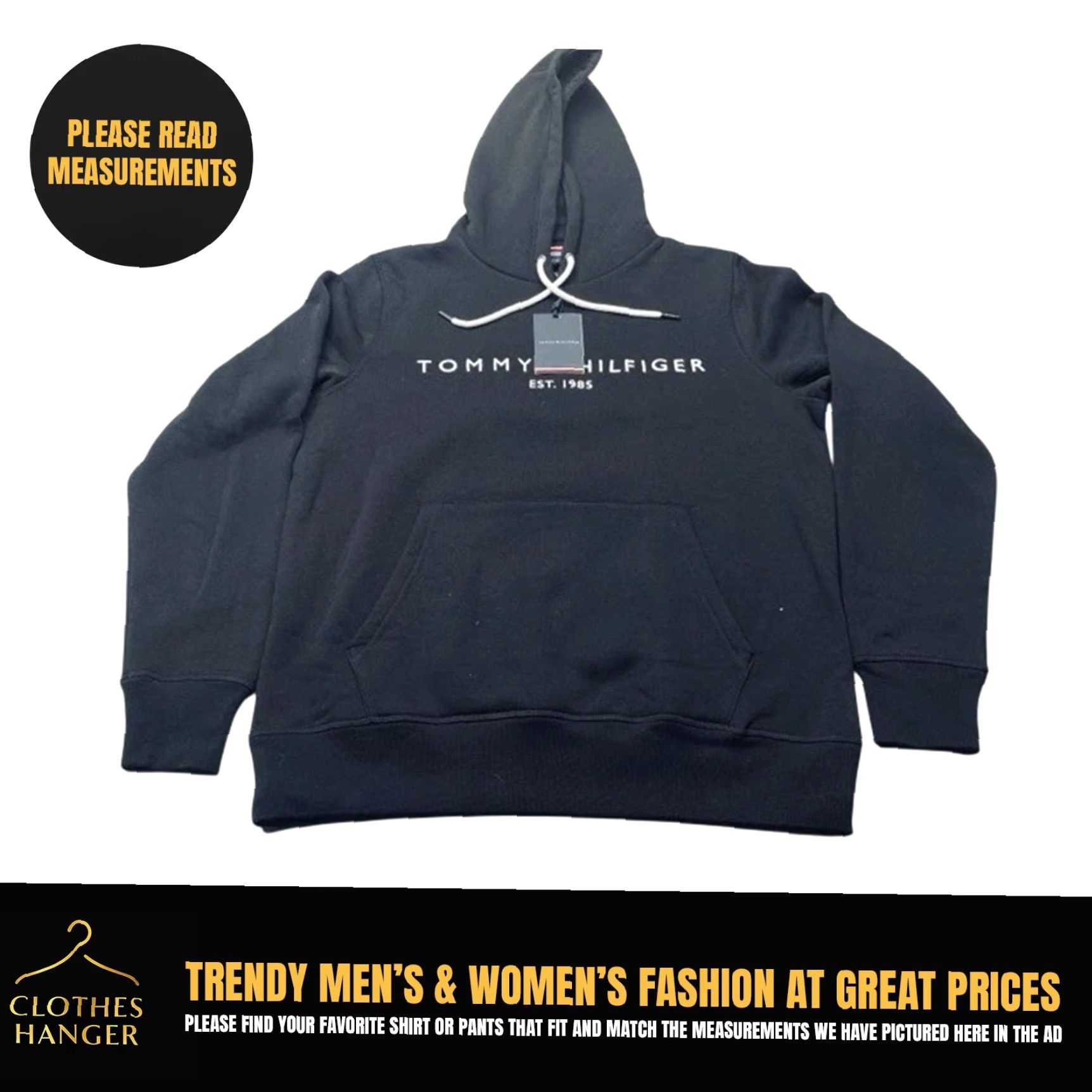 Tommy Hilfiger NWT Tommy Hilfiger Mens Large Black Embroidered Logo Pullover Hoodie Size US L / EU 52-54 / 3 - 2 Thumbnail