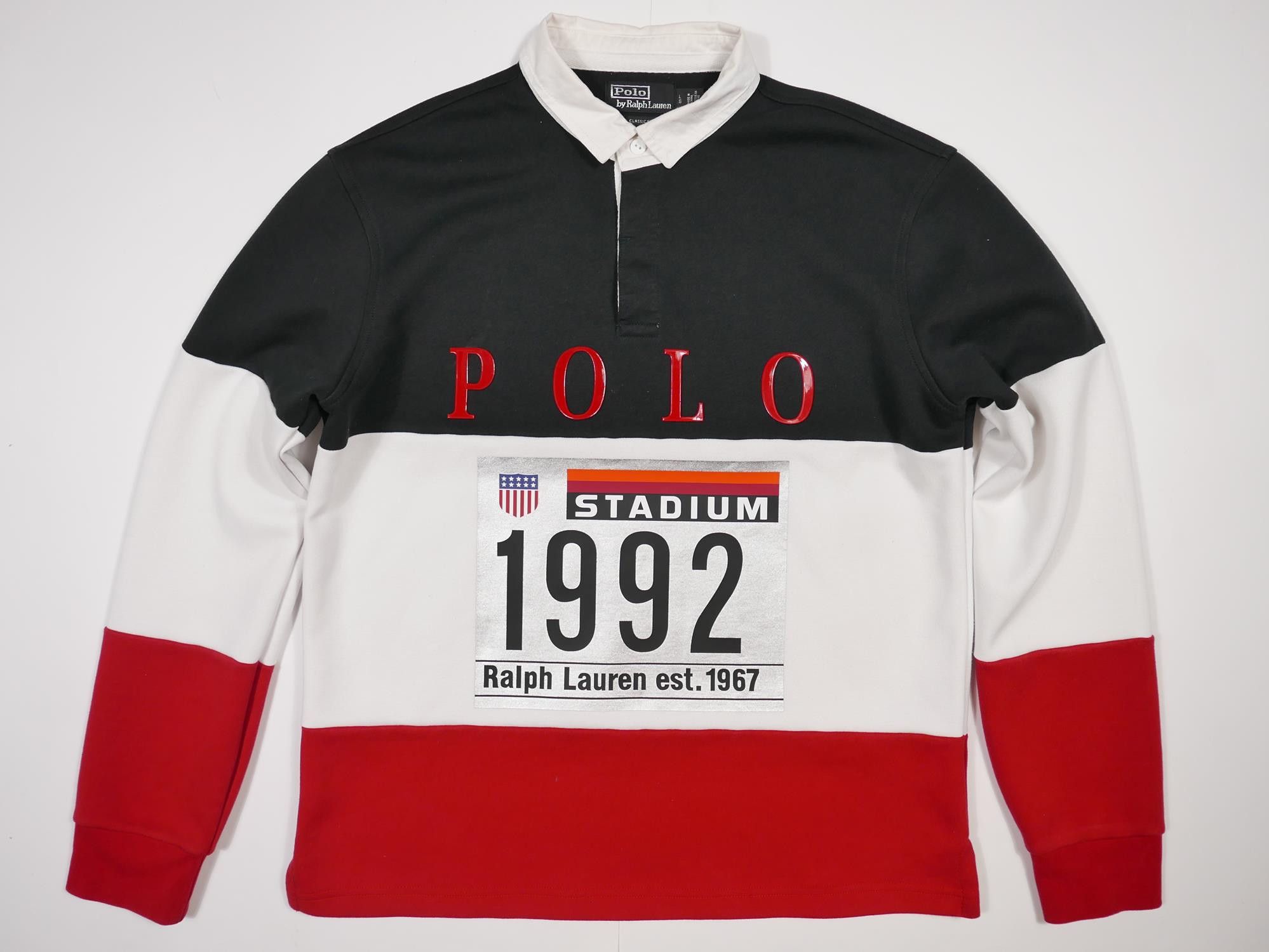 image of Polo Ralph Laurent Shirt Rugby Longsleeve Stadium 1992 L, Men's (Size Large)