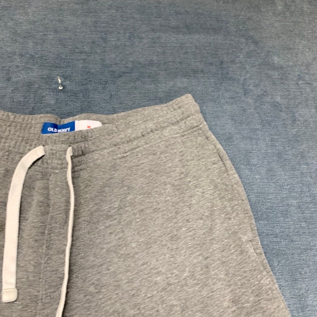 Old Navy VINTAGE Old Navy Sweatshort Mens Medium Heather Gray Knit Cotton Outdoor Wear Drawstring Size ONE SIZE - 5 Thumbnail