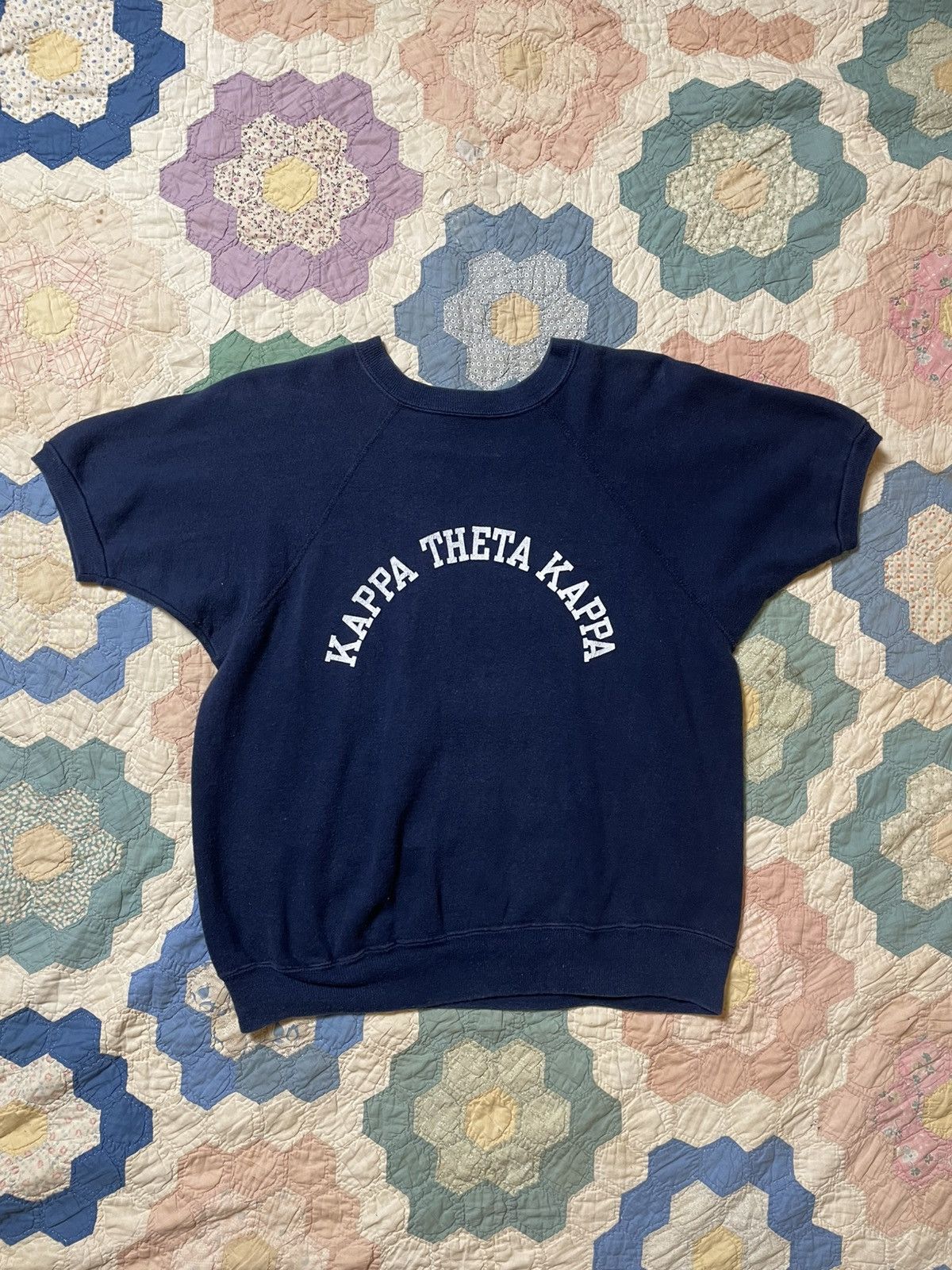 Japanese Brand × Vintage 1970s Kappa Theta Kappa Short-sleeve Raglan Sweatshirt Size US M / EU 48-50 / 2 - 3 Thumbnail