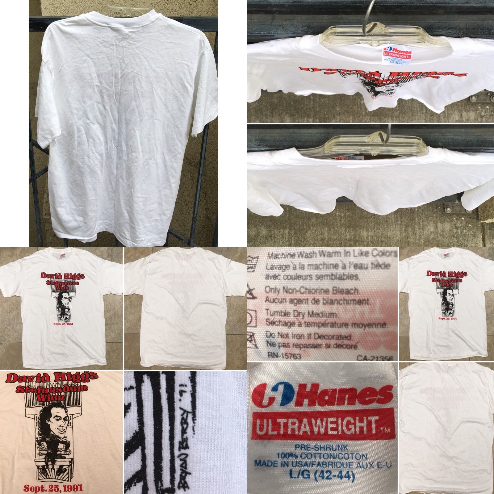 Hanes Vintage Hanes T Shirt 90s 1990s Short Sleeve Graphic Tee Men Size L White 100% Cotton Hanes ULTRAWEIGHT 42-44 Stefansdom Wien Sept 25 1991 Size US L / EU 52-54 / 3 - 8 Thumbnail