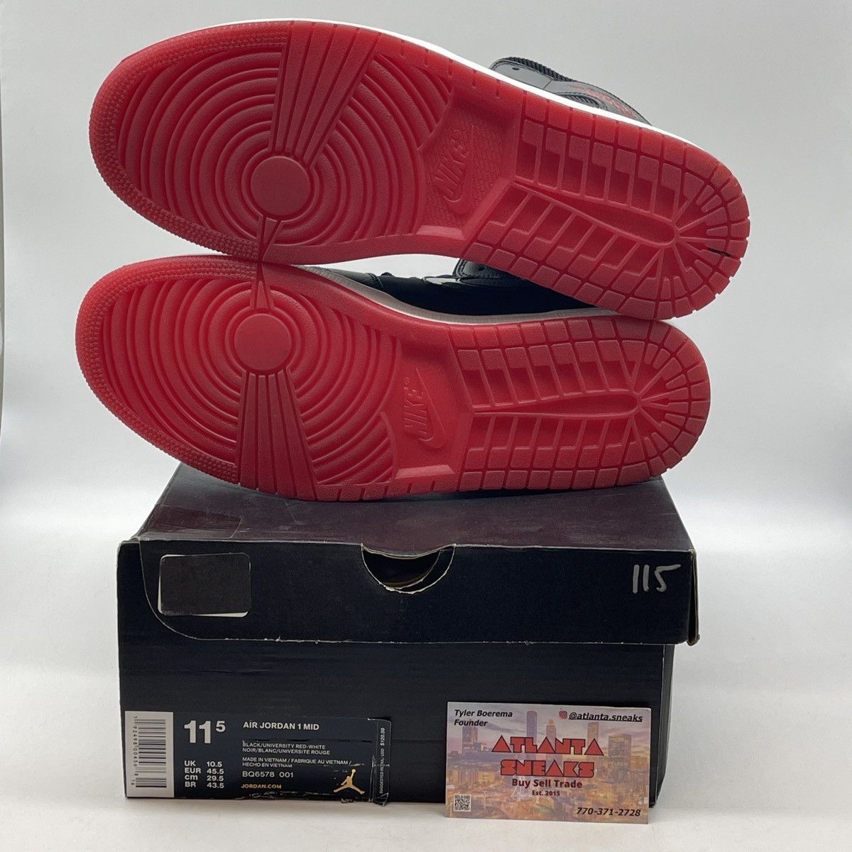 Jordan Brand Air Jordan 1 mid bred Size US 11.5 / EU 44-45 - 7 Thumbnail