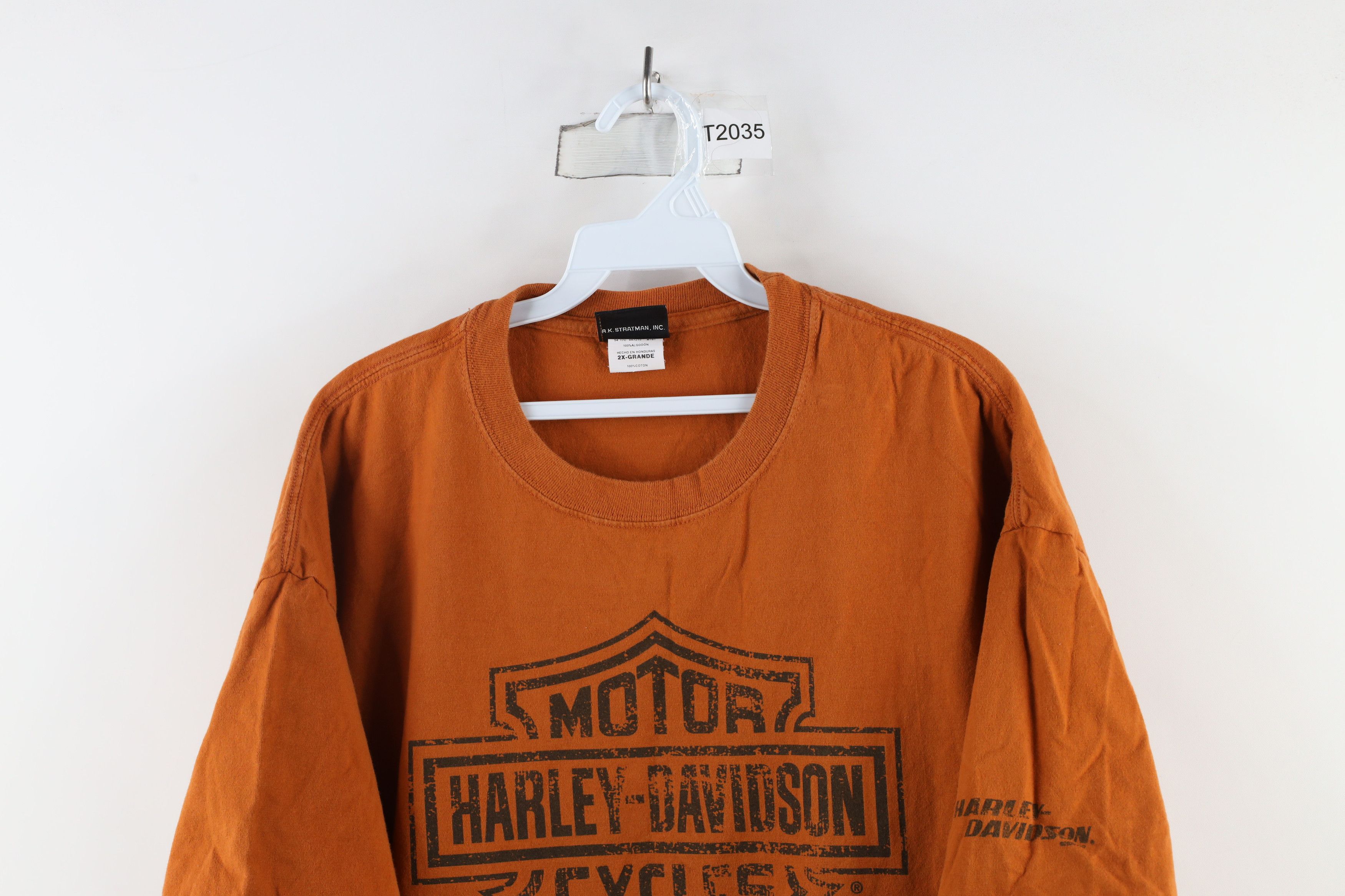 Harley Davidson × Vintage Y2K Harley Davidson Spell Out Big Logo Short Sleeve T-Shirt Size US XXL / EU 58 / 5 - 2 Thumbnail