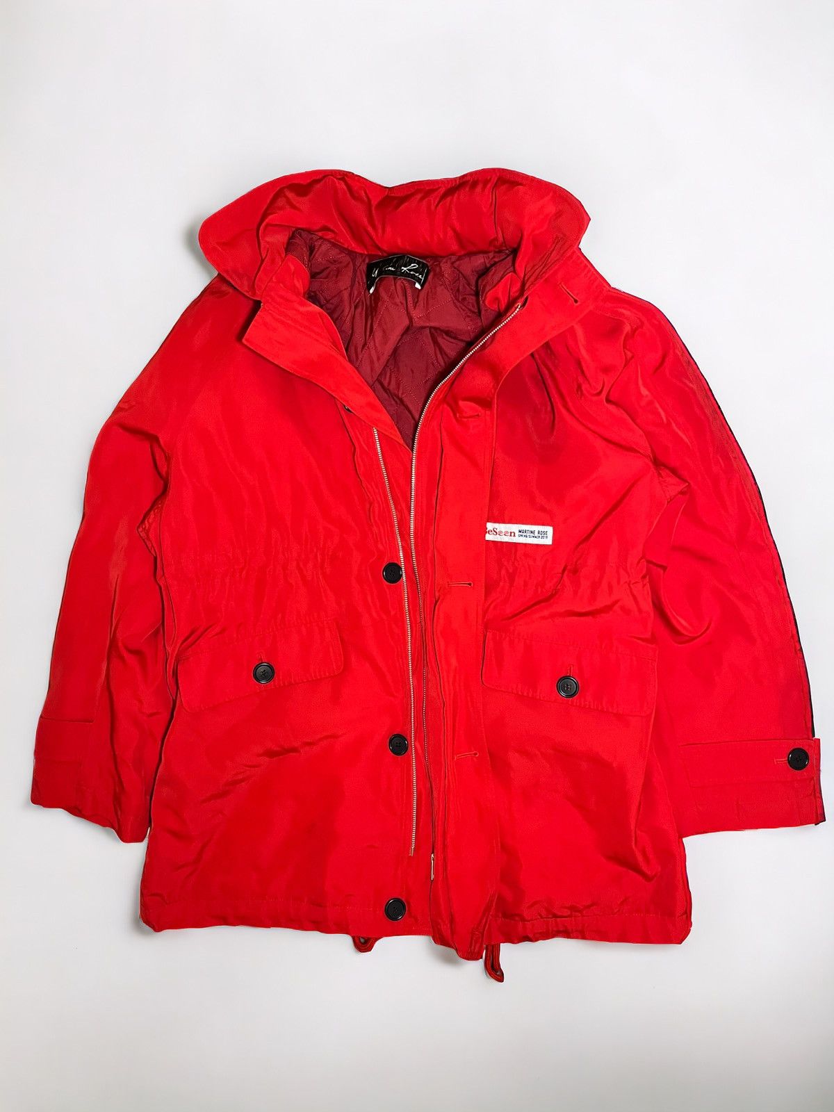 Image of Martine Rose Ss19 Hooded Coat in Red, Men's (Size Small)