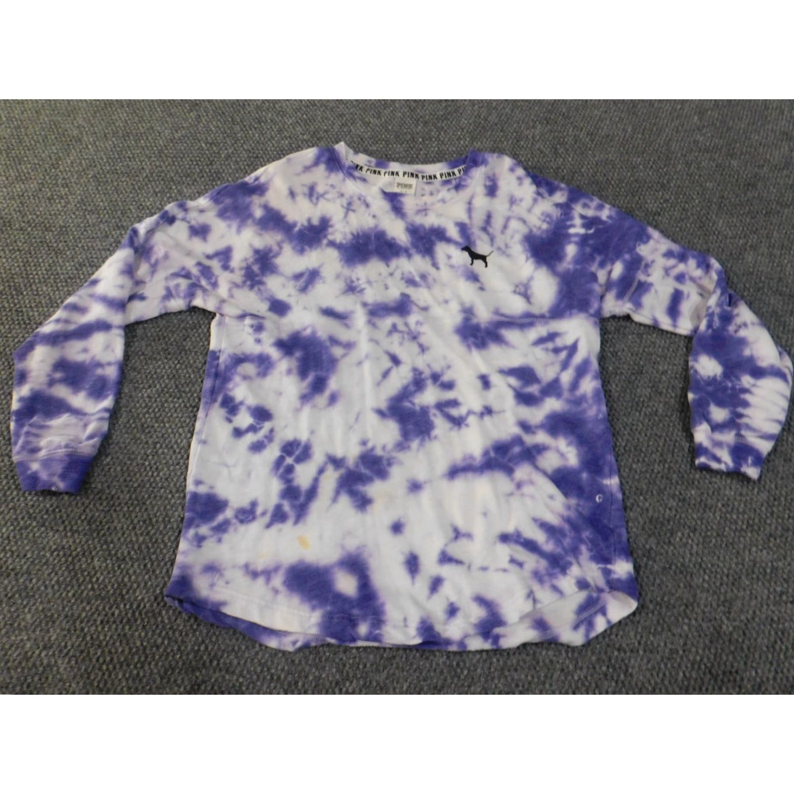 Victoria's Secret Victoria's Secret PINK Sweatshirt Crew Neck Raglan Long Sleeve Purple Geometric Logo Pullover Women M Regular Fall Size M / US 6-8 / IT 42-44 - 6 Thumbnail