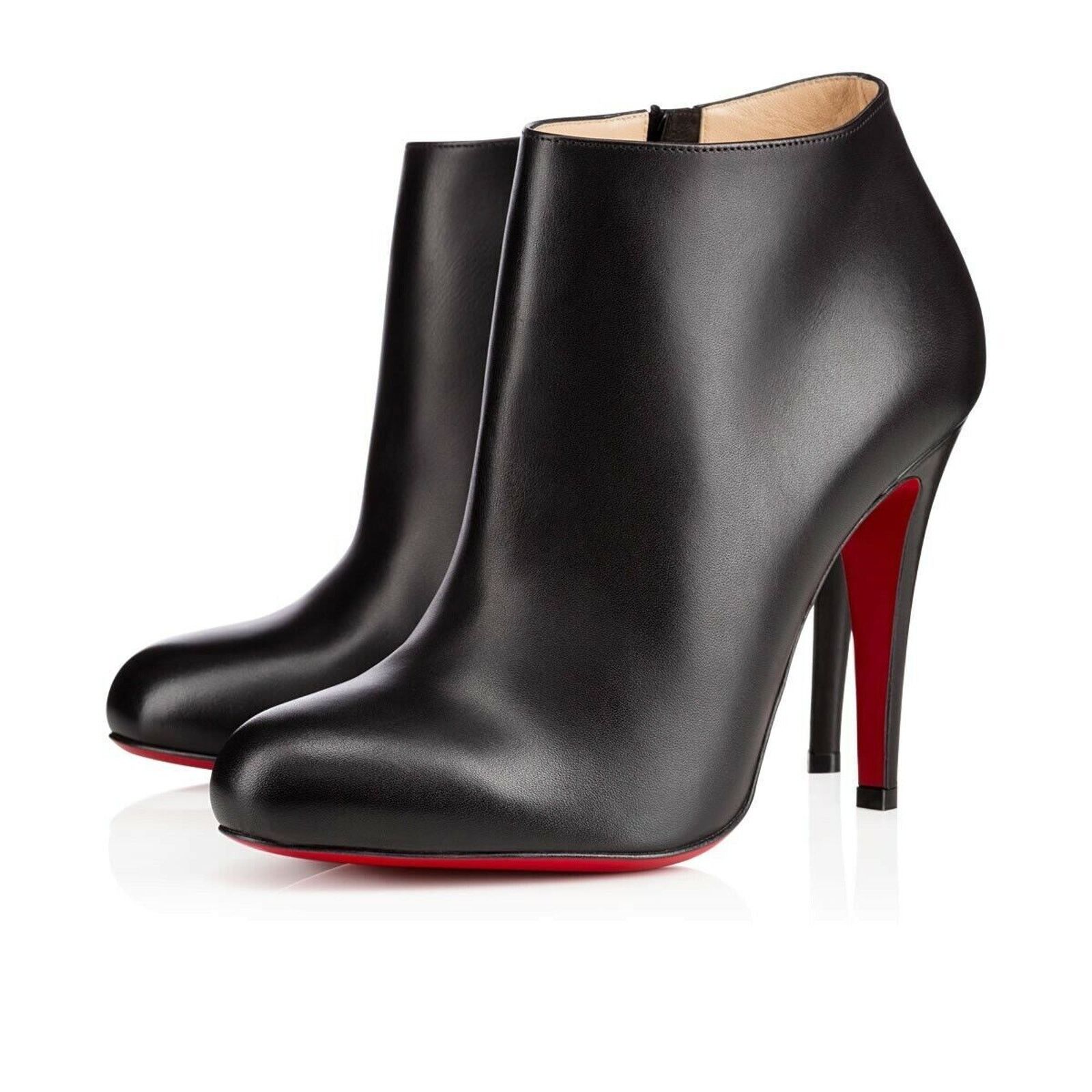 Christian Louboutin Christian Louboutin Belle 100 Black Calf Leather Ankle Size US 5 / IT 35 - 1 Thumbnail