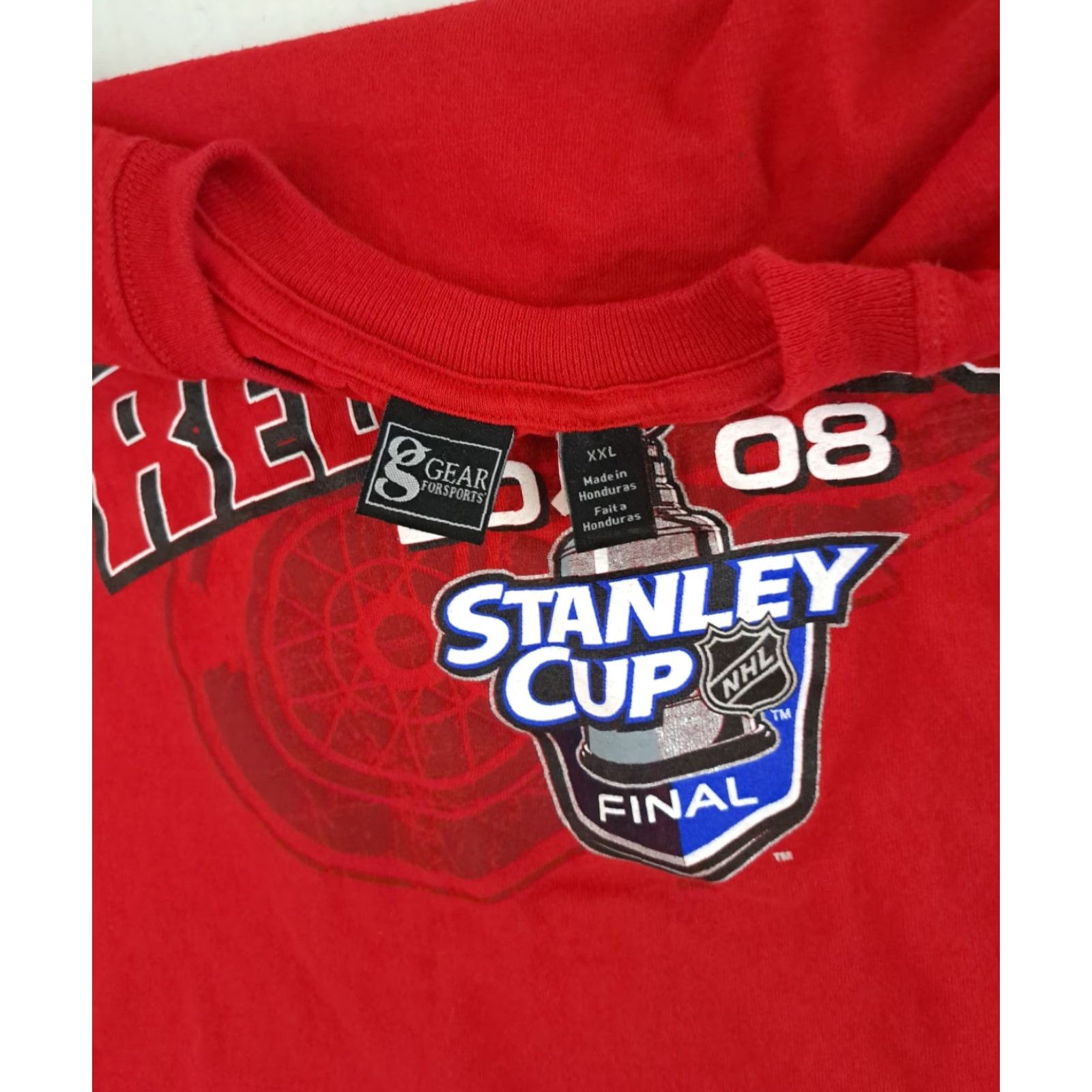 Vintage Vintage Detroit Red Wings Hockey 2008 Stanley Cup T-Shirt LG Gear for Sports Size US XXL / EU 58 / 5 - 4 Thumbnail
