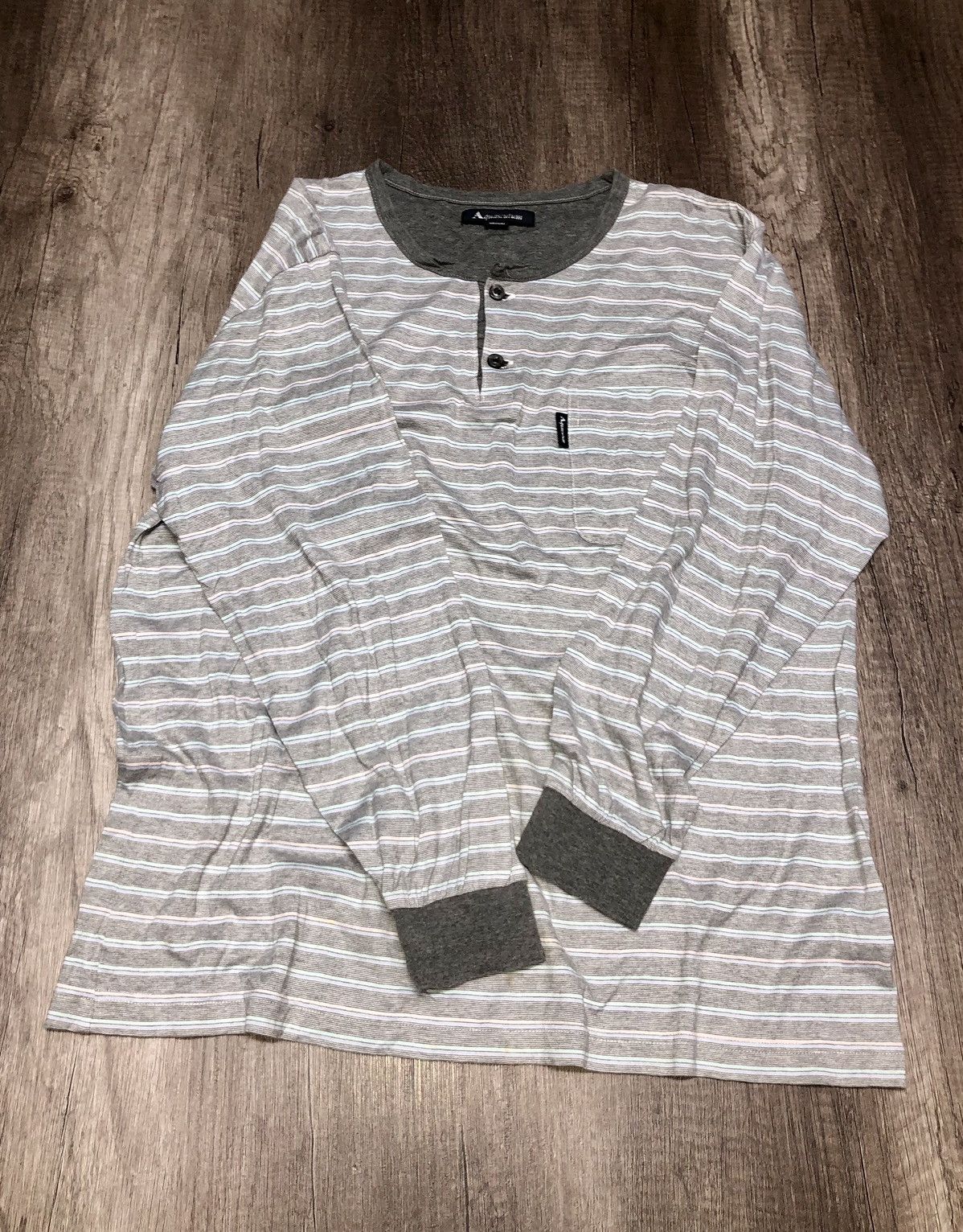 Aquascutum × Japanese Brand × Vintage Vintage Aquascutum Long Sleeve Pocket Tee Shirt Size US M / EU 48-50 / 2 - 5 Thumbnail