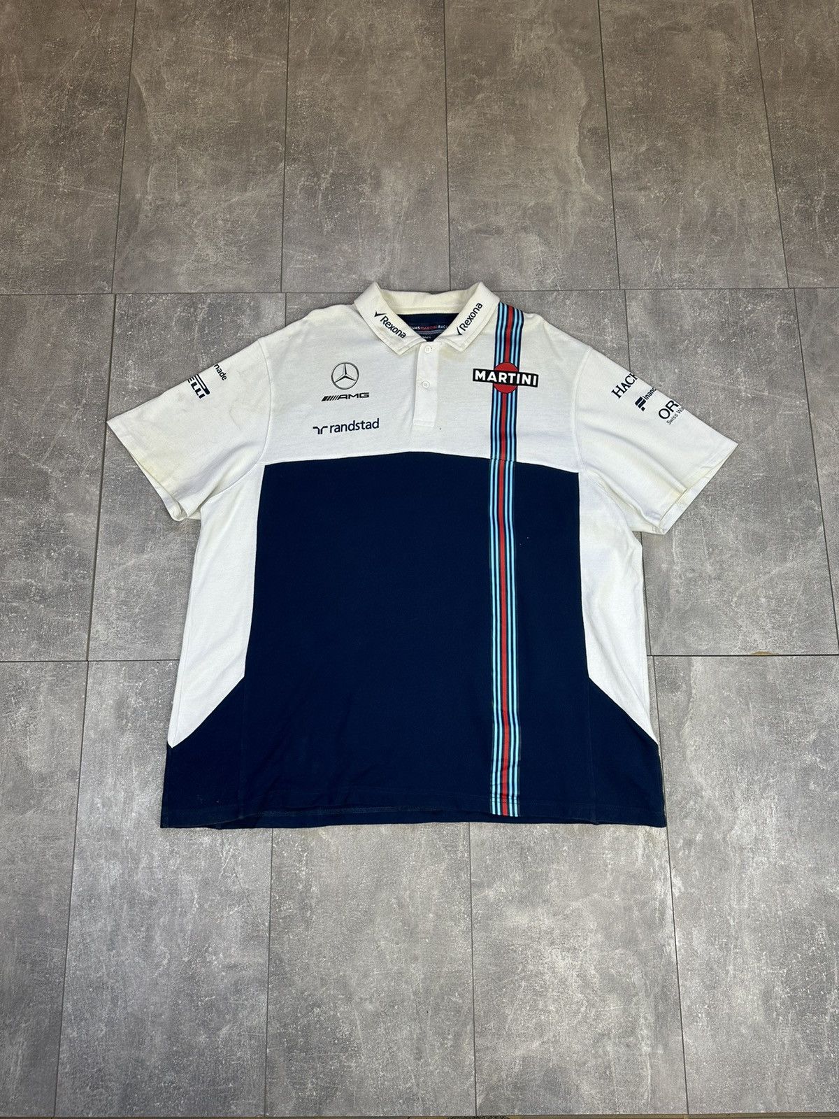 Hackett Men’s distressed polo xxxl Mercedes martini racing Size US XXL / EU 58 / 5 - 2 Thumbnail