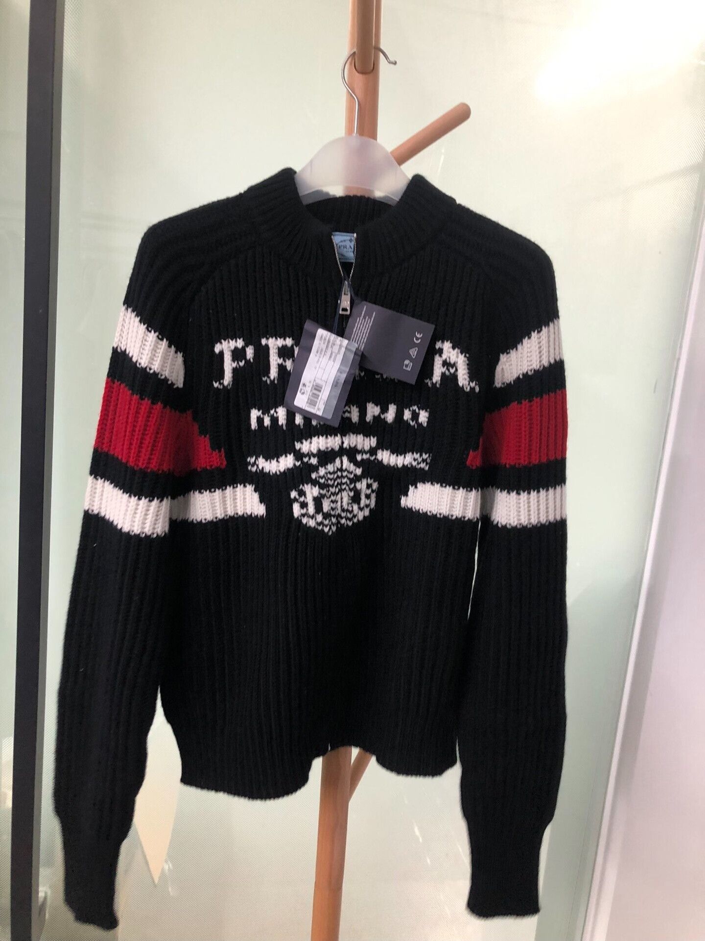 Prada Black Knitted Prada Sweater with Stripes Size US S / EU 44-46 / 1 - 1 Thumbnail