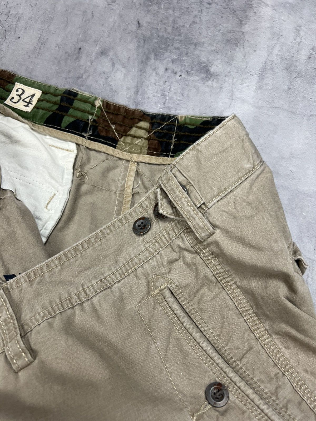 Polo Ralph Lauren × Vintage Polo Ralph Lauren Cargo Pants Mens 34x32 Beige RLPC Size US 34 / EU 50 - 12 Thumbnail
