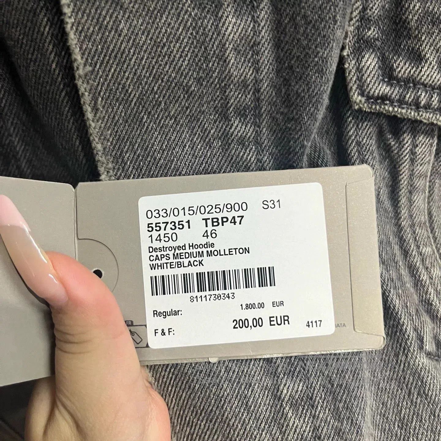 Balenciaga Balenciaga Grey Logo Denim Jacket. Size US M / EU 48-50 / 2 - 4 Thumbnail