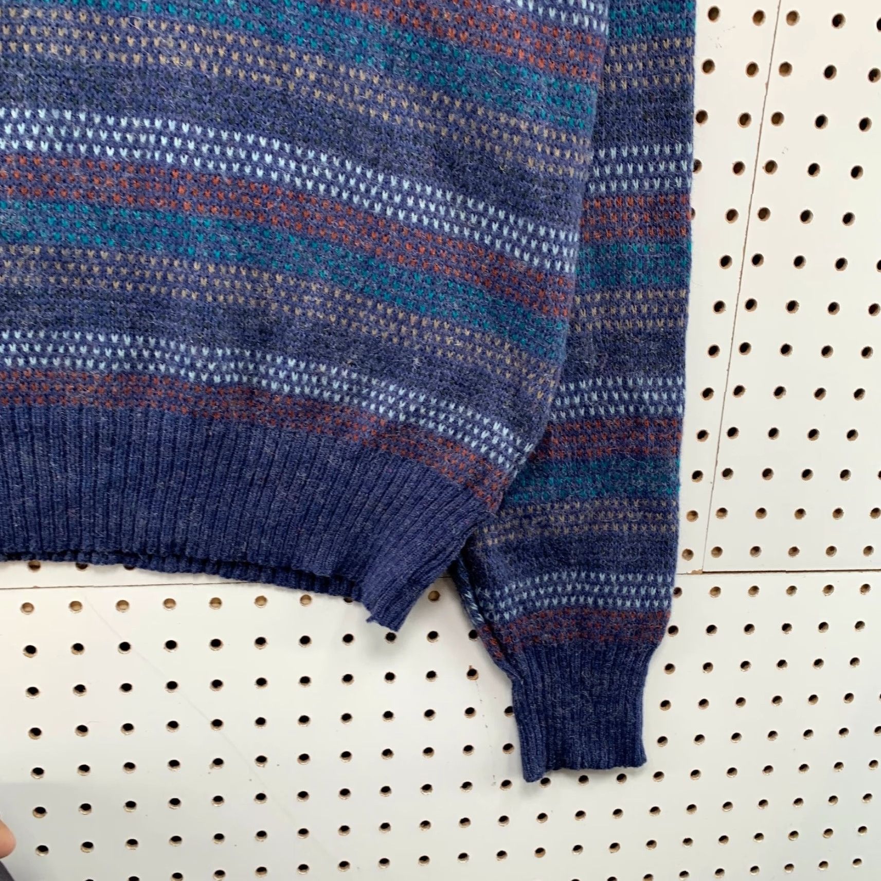 Vintage VINTAGE Knights Sweater Men Large Blue Wool Blend Striped Crewneck Knit Pullover Mens Size US L / EU 52-54 / 3 - 6 Thumbnail