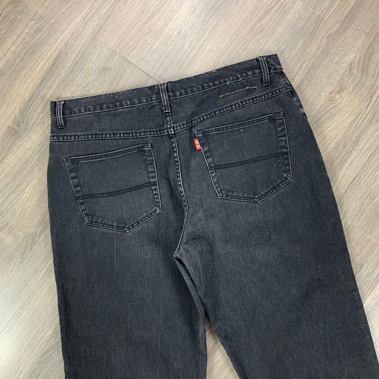 Giorgio Armani Vintage Black Giorgio Design Baggy Jeans - 36 - 90s Size US 36 / EU 52 - 7 Thumbnail