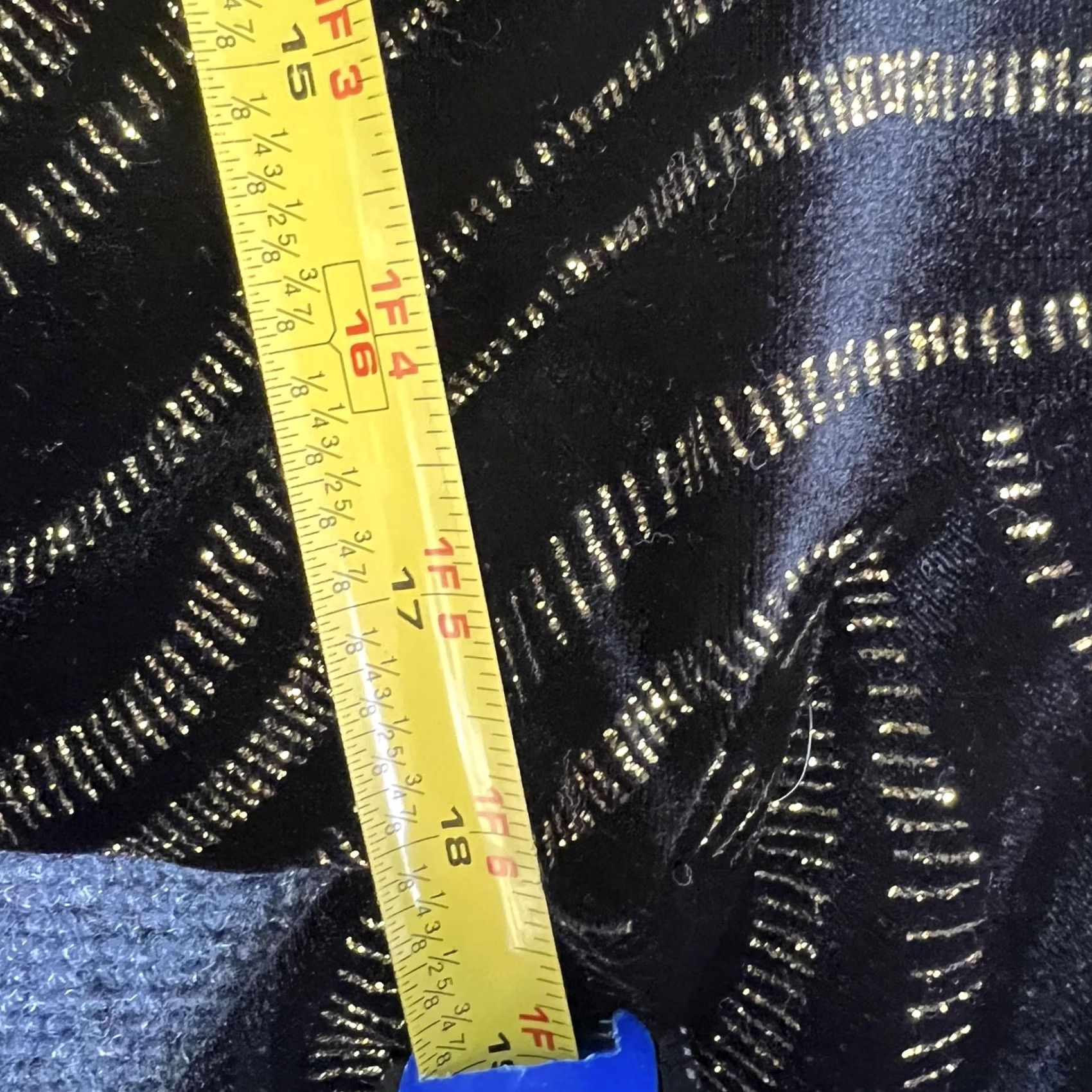 Vintage Notations Blouse Womens XL Petite Black Gold Metallic Velvet 3/4 Sleeve Top Size XL / US 12-14 / IT 48-50 - 5 Thumbnail