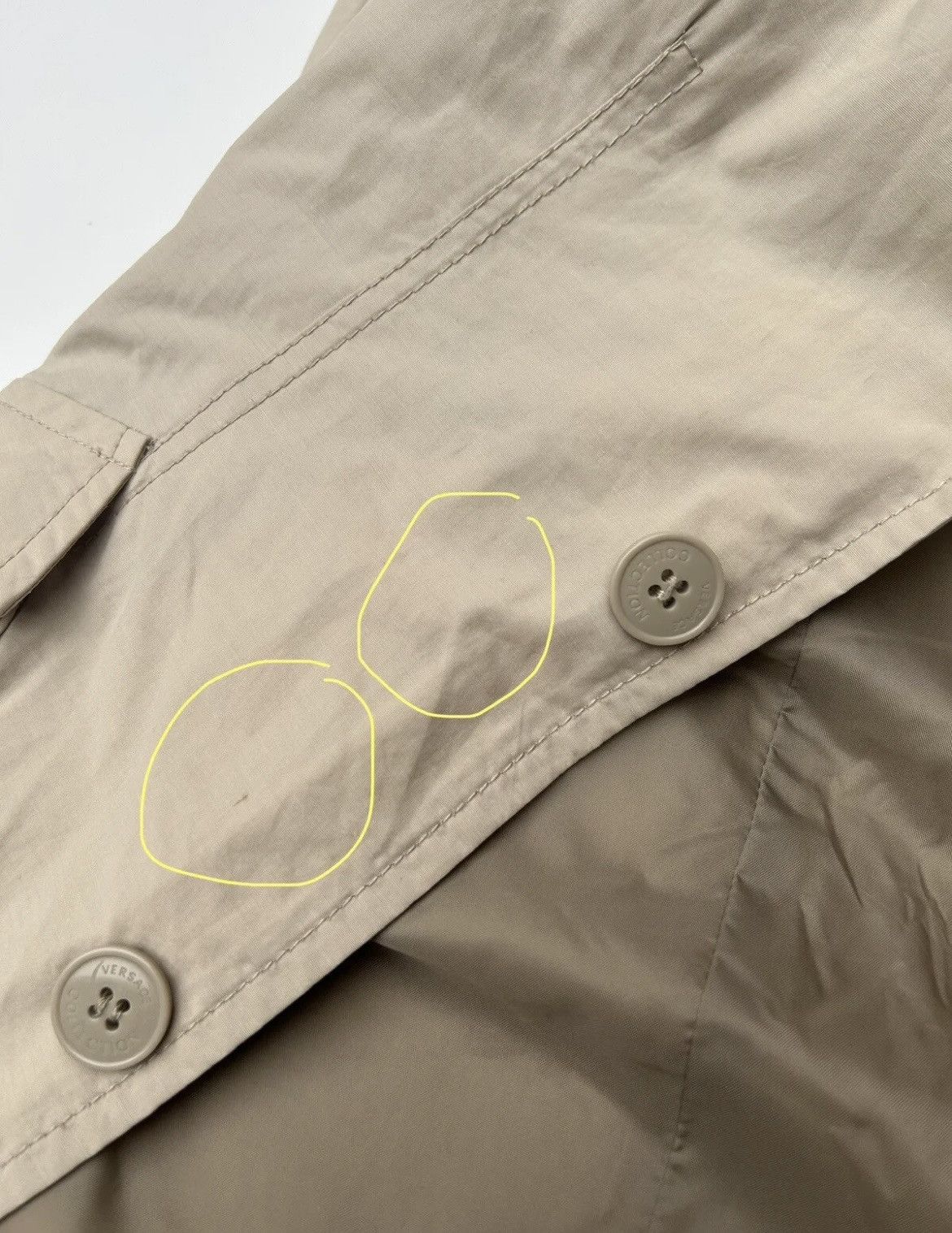 Versace × Vintage Versace Collection Beige 2 Button Sport Coat Size 50L - 13 Thumbnail