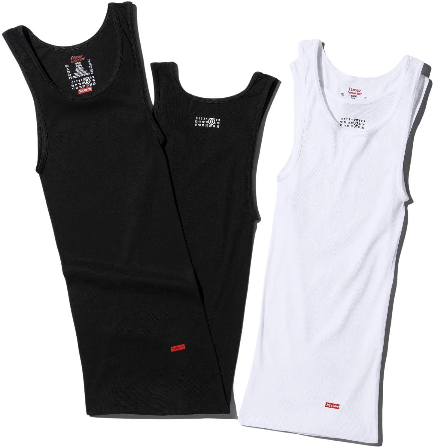 image of Mm6 Maison Margiela Hanes Tagless Tank Top (1 Pack) Xlarge in Black, Men's