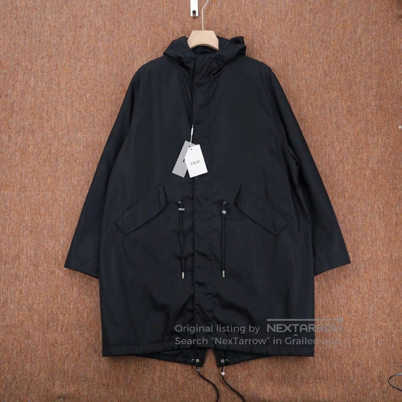 dior nylon parka with embroidered logo.