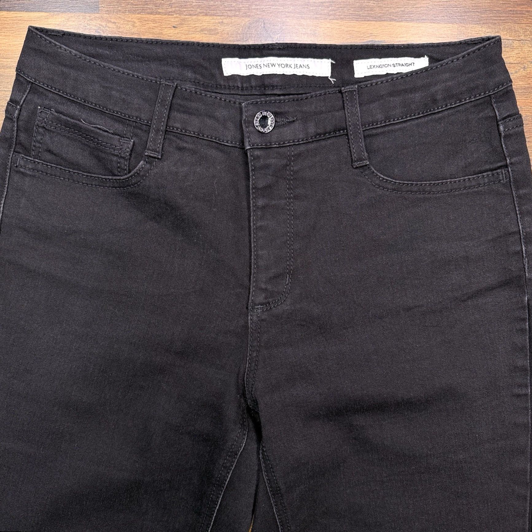 Jones New York Jones New York Jeans Womens 6 Short Black Mid Rise Stretch Straight Jeans Womens 6 Short Black Stretch Straight Den​im Pants Size 28" / US 6 / IT 42 - 2 Thumbnail