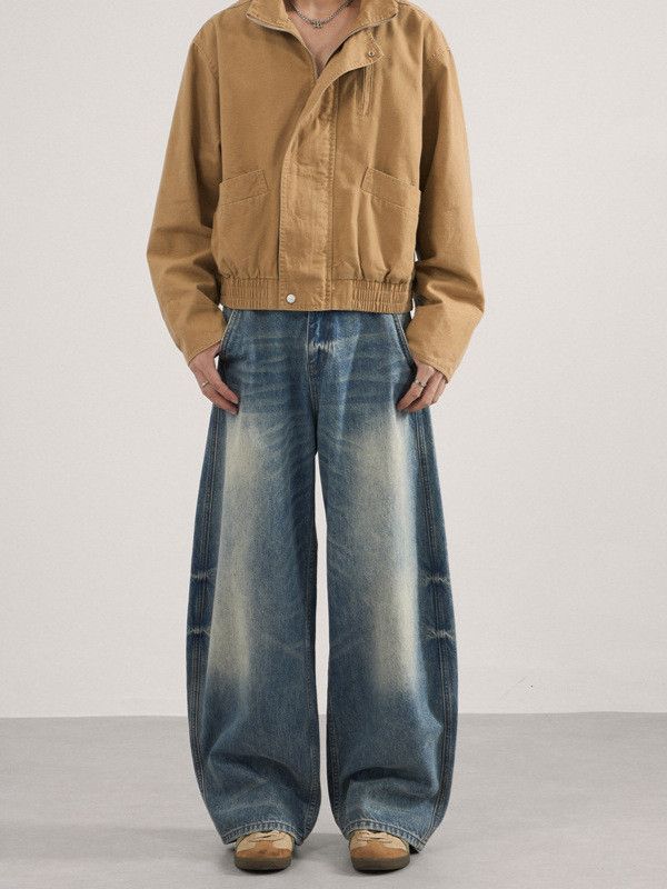 Japanese Brand Vintage washed distressed straight tie-dye curved jeans Size US 32 / EU 48 - 1 Thumbnail