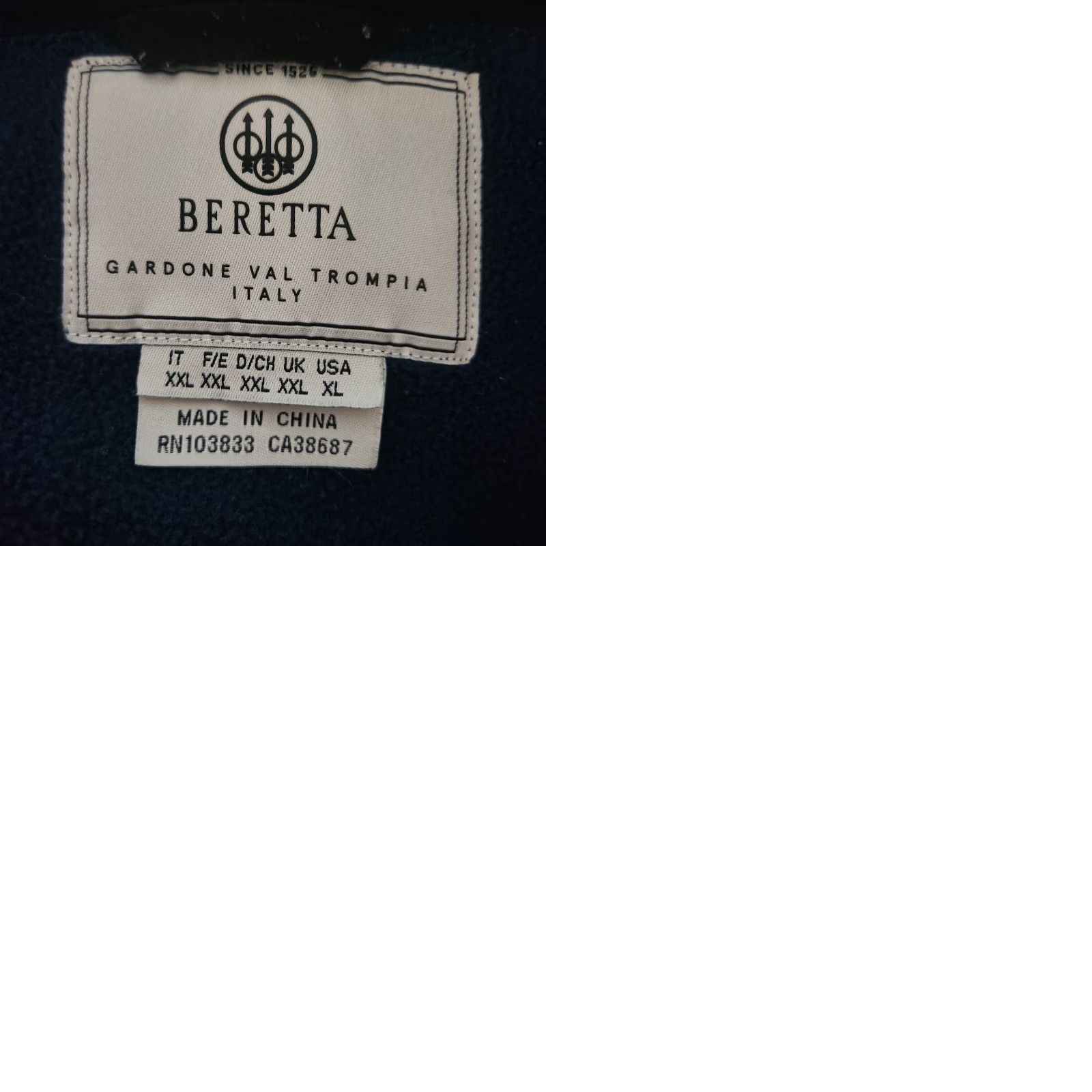 Vintage Beretta Polar Tech Fleece Zip Up Jacket Mens XL Navy Blue Embroidered Bomber Full Zip Size US XL / EU 56 / 4 - 9 Thumbnail
