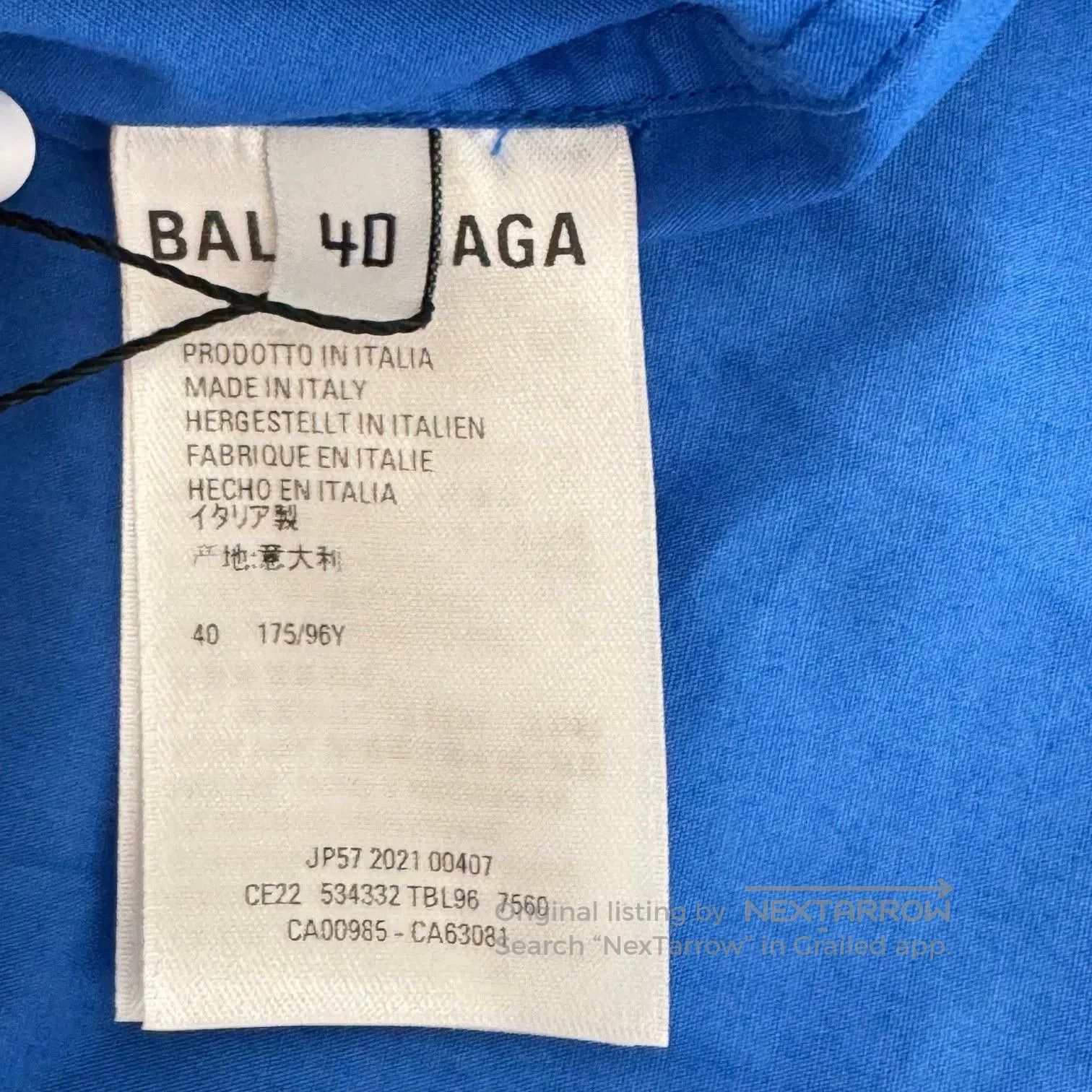 Balenciaga Balenciaga Blue Logo Short Sleeve Shirt. Size US XXS / EU 40 - 3 Thumbnail