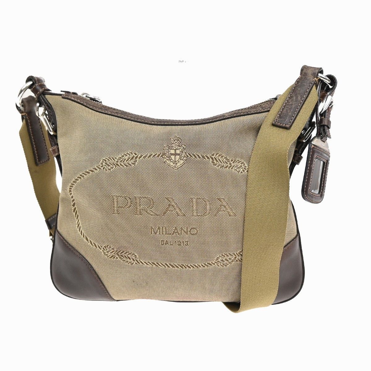 Prada Prada Logo Messenger Bag Canvas and leather Size ONE SIZE - 1 Thumbnail