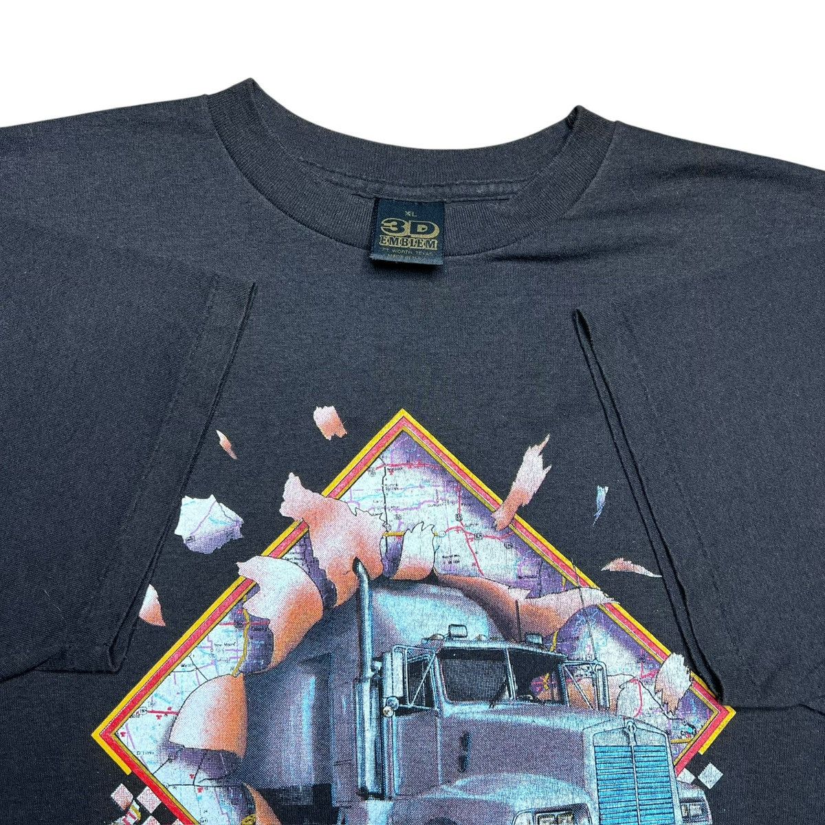 Other Vtg 1988 Truckers Only On The Road Again 3D Emblem T-Shirt Size US XL / EU 56 / 4 - 3 Thumbnail