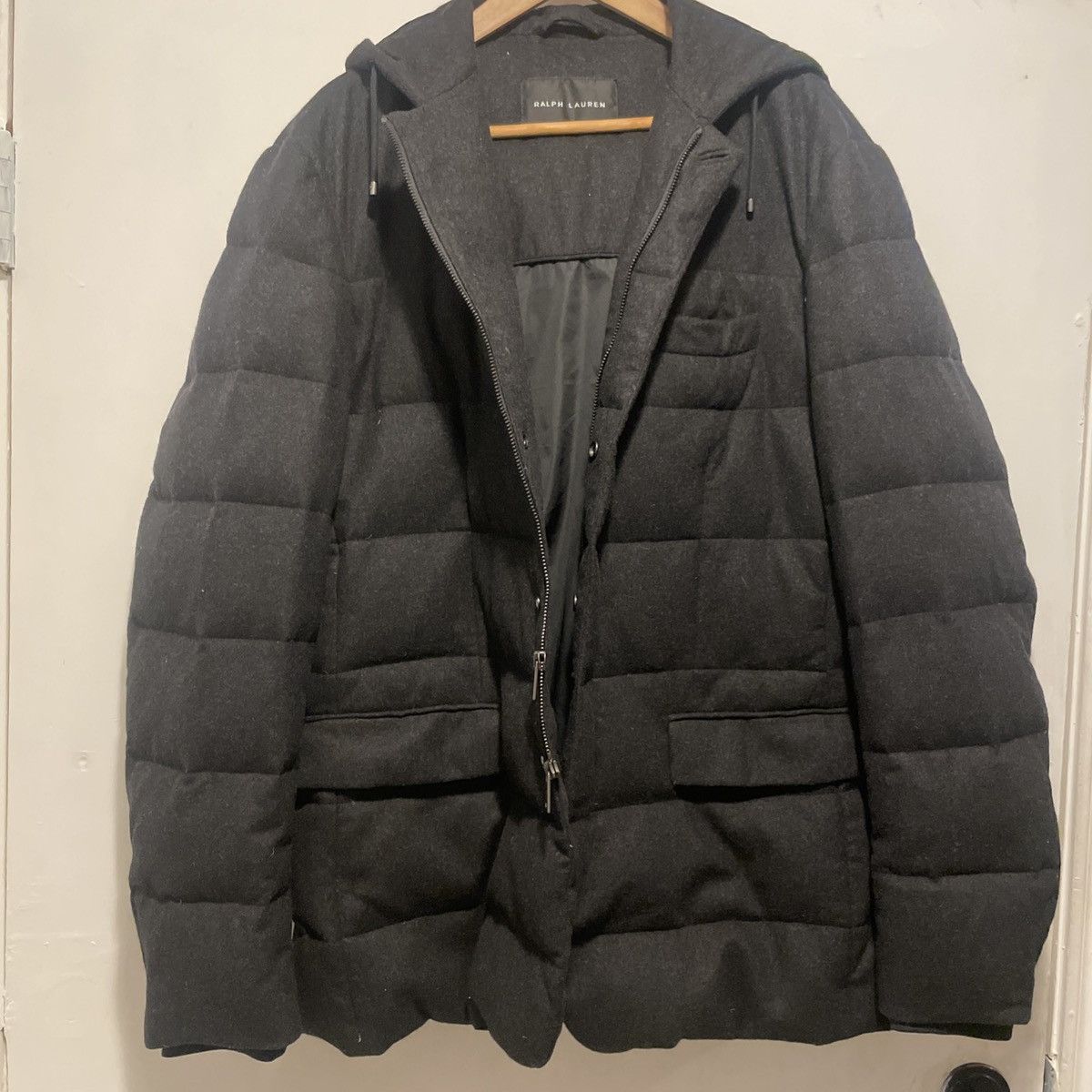 Polo Ralph Lauren × Ralph Lauren × Ralph Lauren Black Label Ralph Lauren RL Black Label Wool Down Jacket Hooded Size XL Size US XL / EU 56 / 4 - 1 Thumbnail