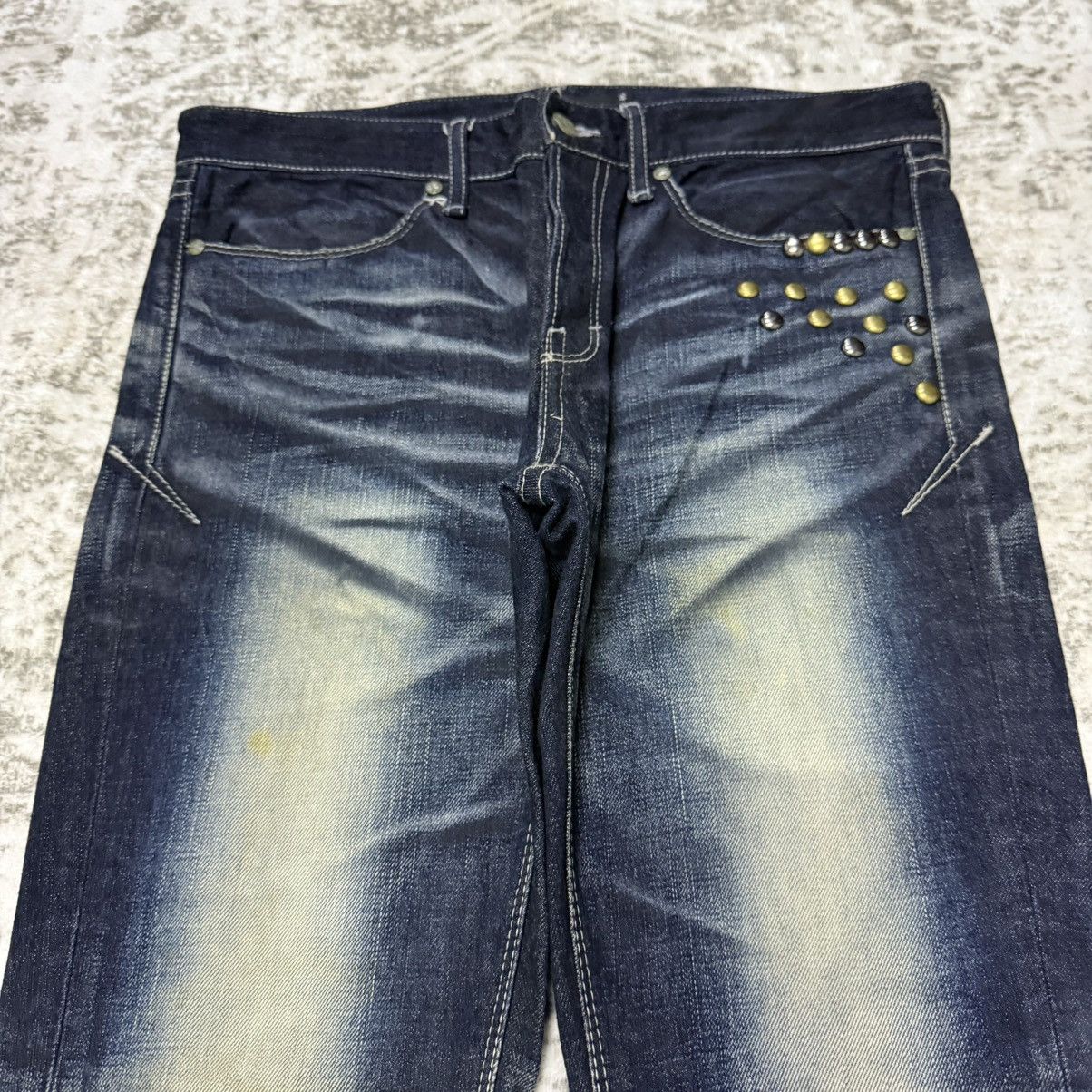 GOSTAR DE FUGA Fuga Smoke Shadow Wash Claw Mark Studded Jeans Size US 32 / EU 48 - 8 Thumbnail