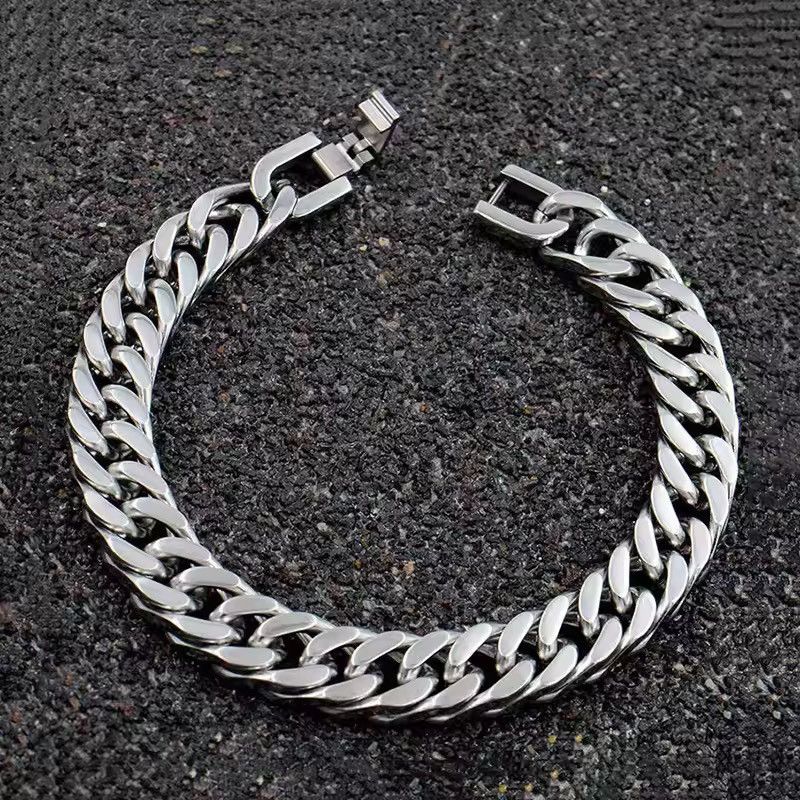 Japanese Brand 19 cm + 8 mm width Chain Bracelet Size ONE SIZE - 1 Thumbnail