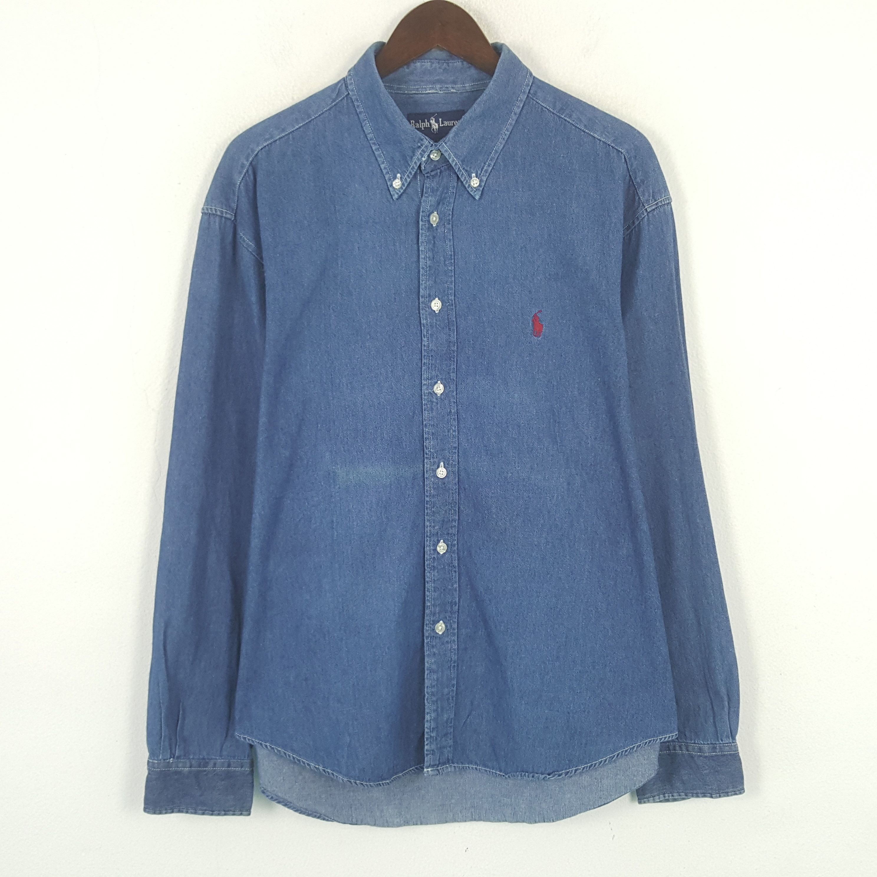 Polo Ralph Lauren × Vintage Vintage Ralph Lauren Denim Button Up Shirt Size US XL / EU 56 / 4 - 1 Thumbnail