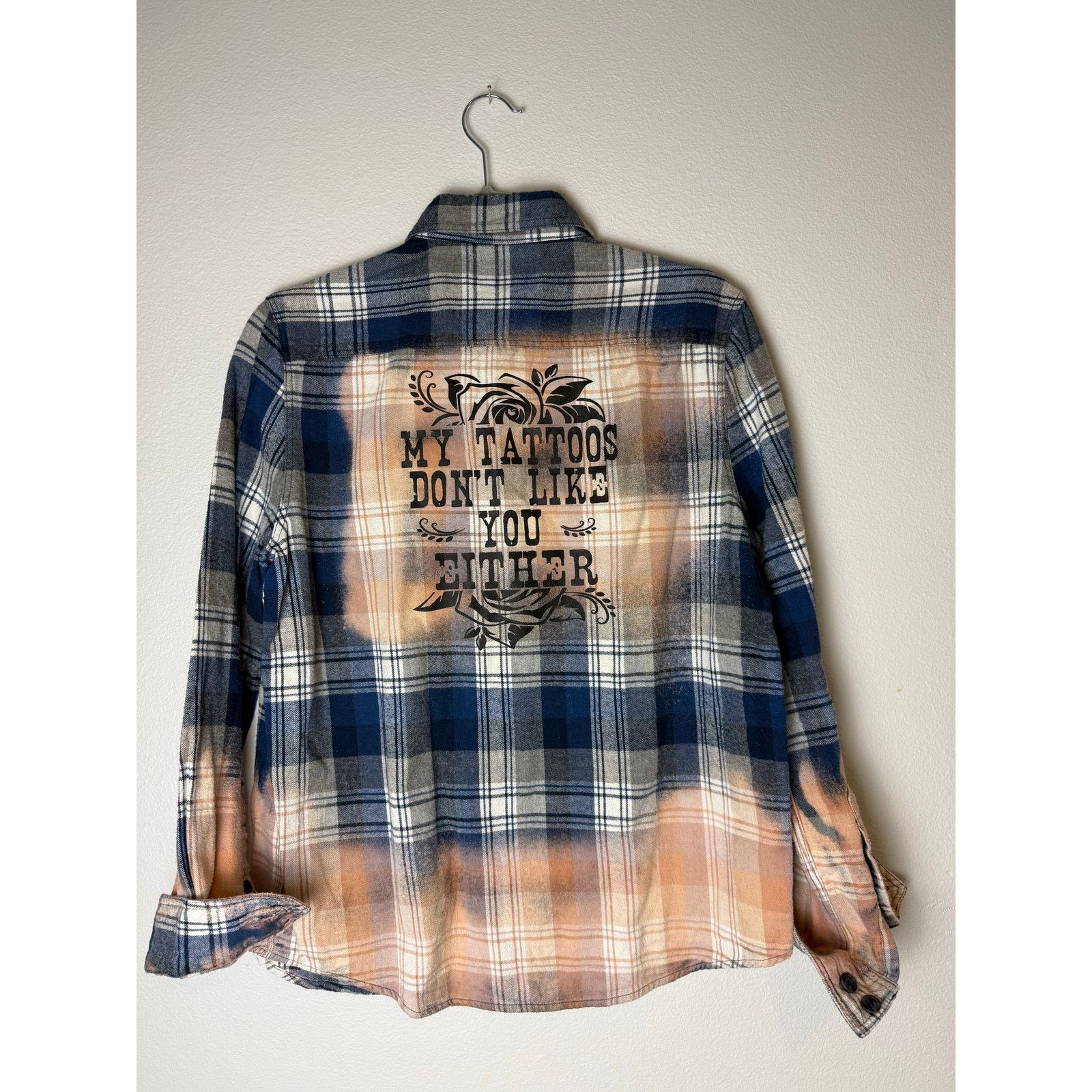 Great Northwest My Tattoos Don't Like You Either button up Flannel Shirt, Sm Size S / US 4 / IT 40 - 3 Thumbnail