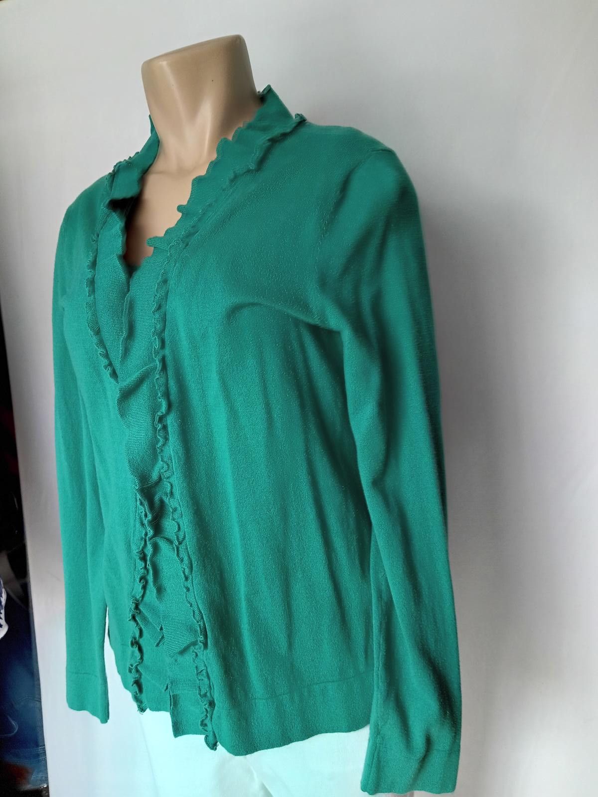 Designer Chic Green Button-Up Cardigan Set Jones NY Size L / US 10 / IT 46 - 3 Thumbnail
