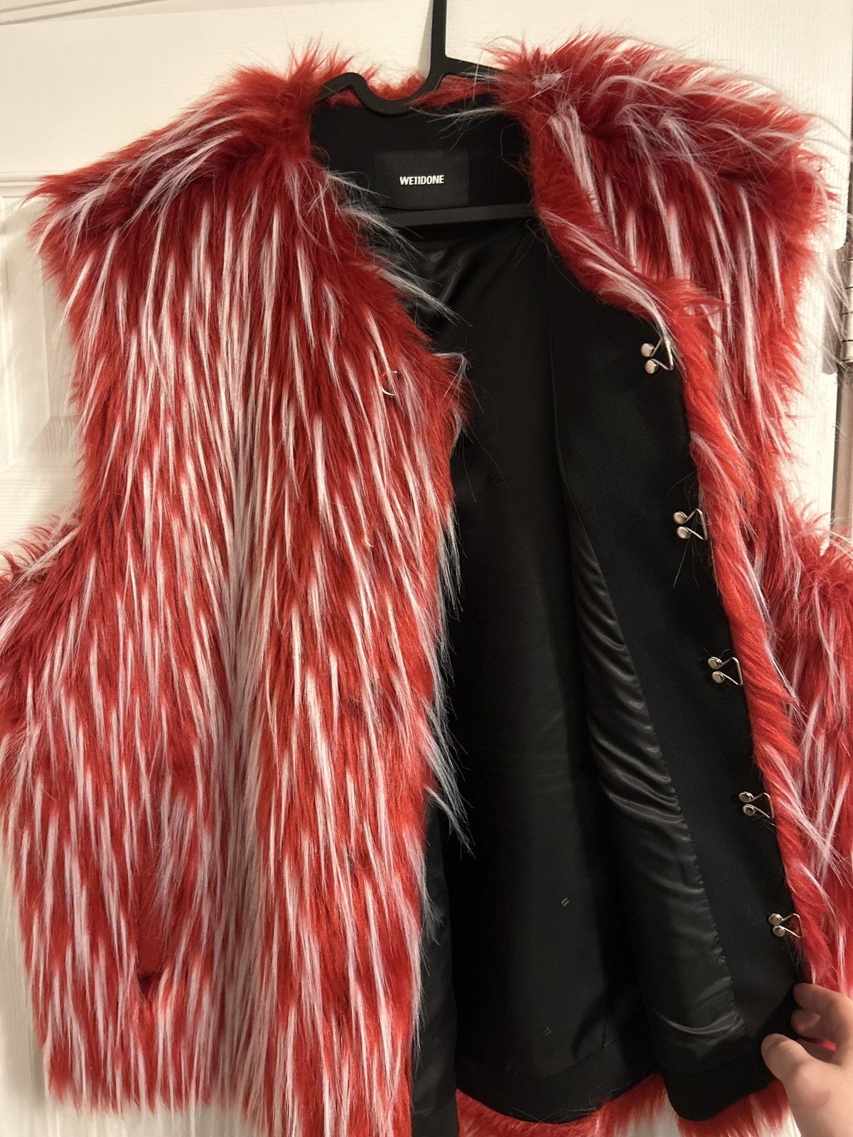 WE11DONE red fuzzy vest