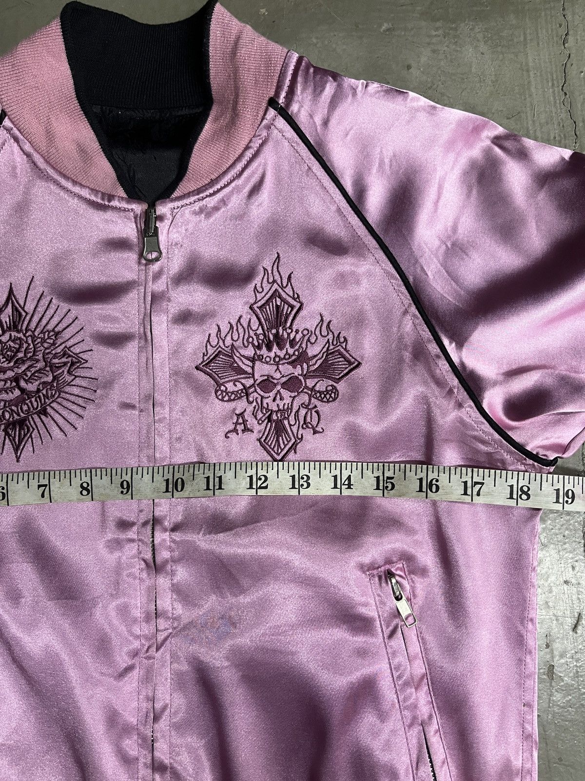 Seditionaries Reversible Algonquins Cross Flame Skull Sukajan Satin Jacket Size US S / EU 44-46 / 1 - 10 Thumbnail